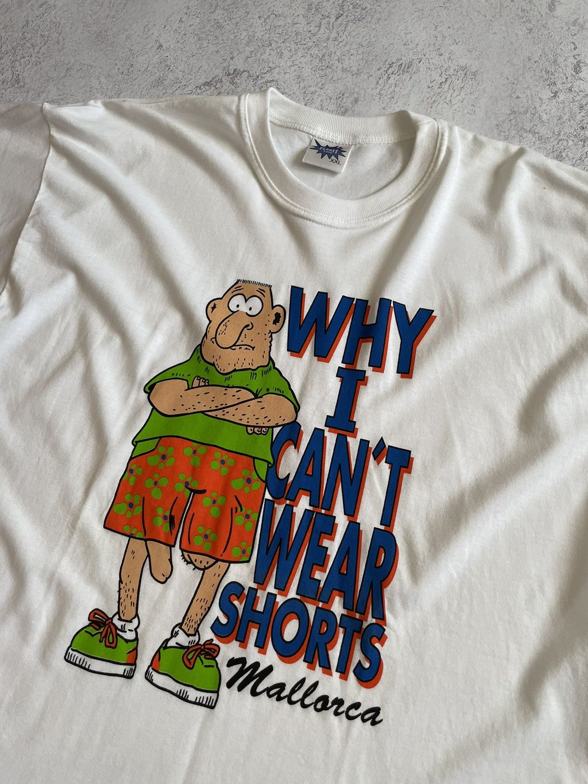 Vintage Vintage “Why I can't Wear Shorts” T-Shirt Humor 90s XXL Size US XXL / EU 58 / 5 - 2 Thumbnail