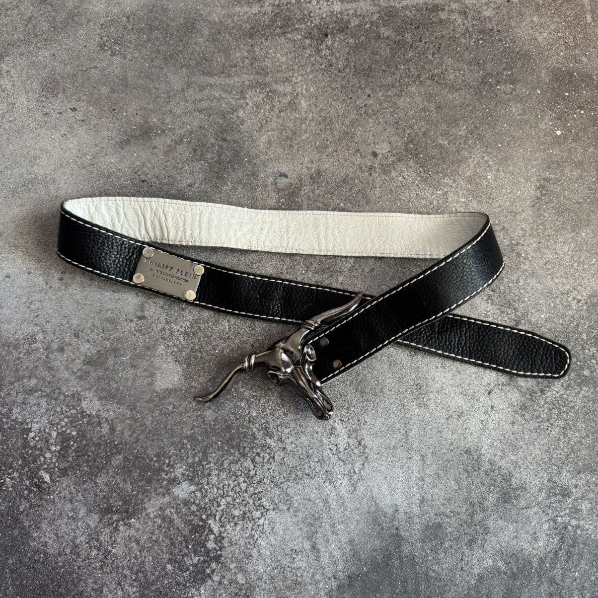 Philipp Plein Vintage Big Buckle Unisex Leather Belt