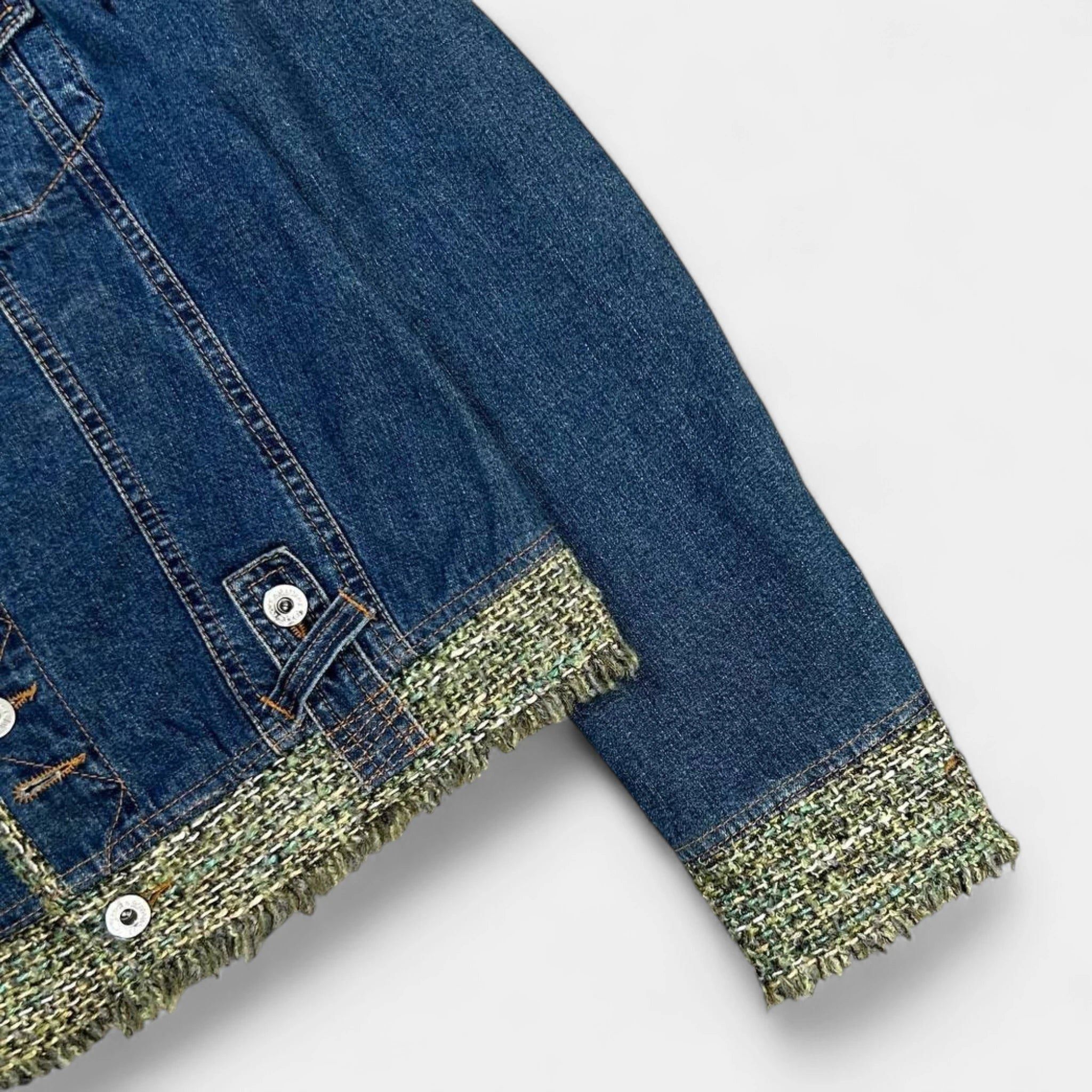 Dolce & Gabbana Dolce & Gabbana Green Tweed Denim Jacket Size M / US 6-8 / IT 42-44 - 3 Thumbnail