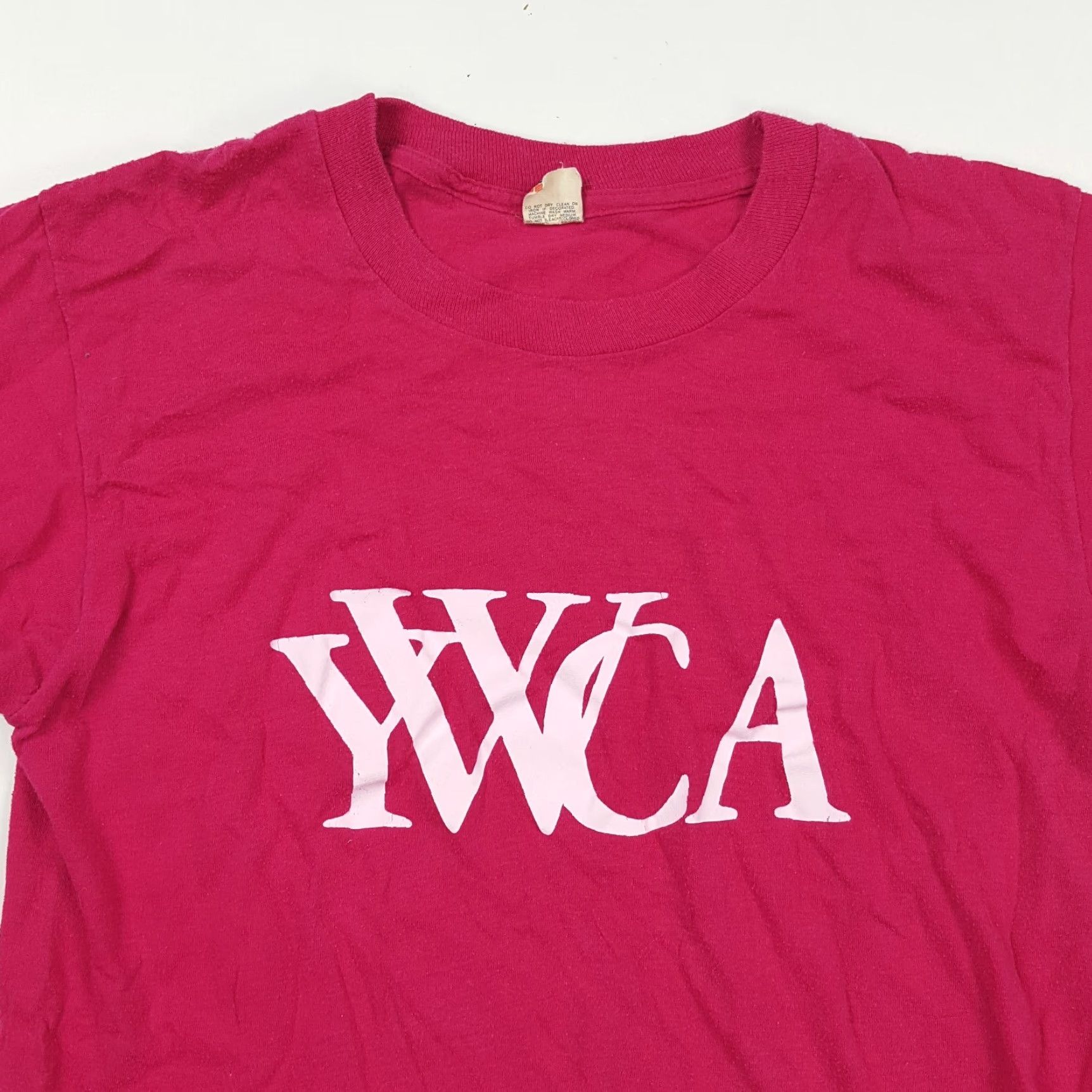 Vintage Vintage 80s YWCA Pink Retro Sports Women's Small Short Sleeve T Shirt Top USA Size S / US 4 / IT 40 - 2 Thumbnail