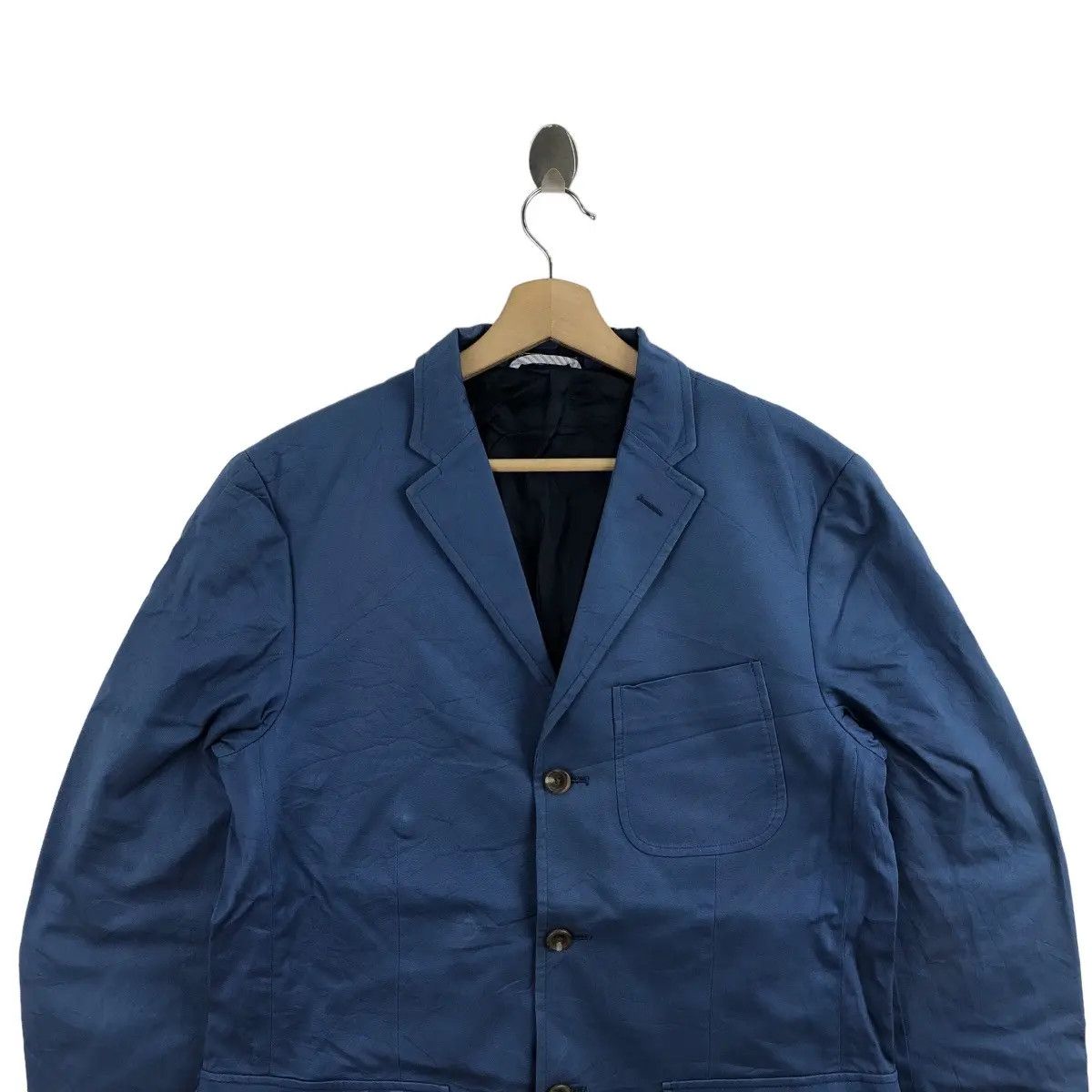 Polo Ralph Lauren Vtg POLO RALPH LAUREN Blue Cotton 3 Button Blazer Sport Size 40R - 2 Thumbnail