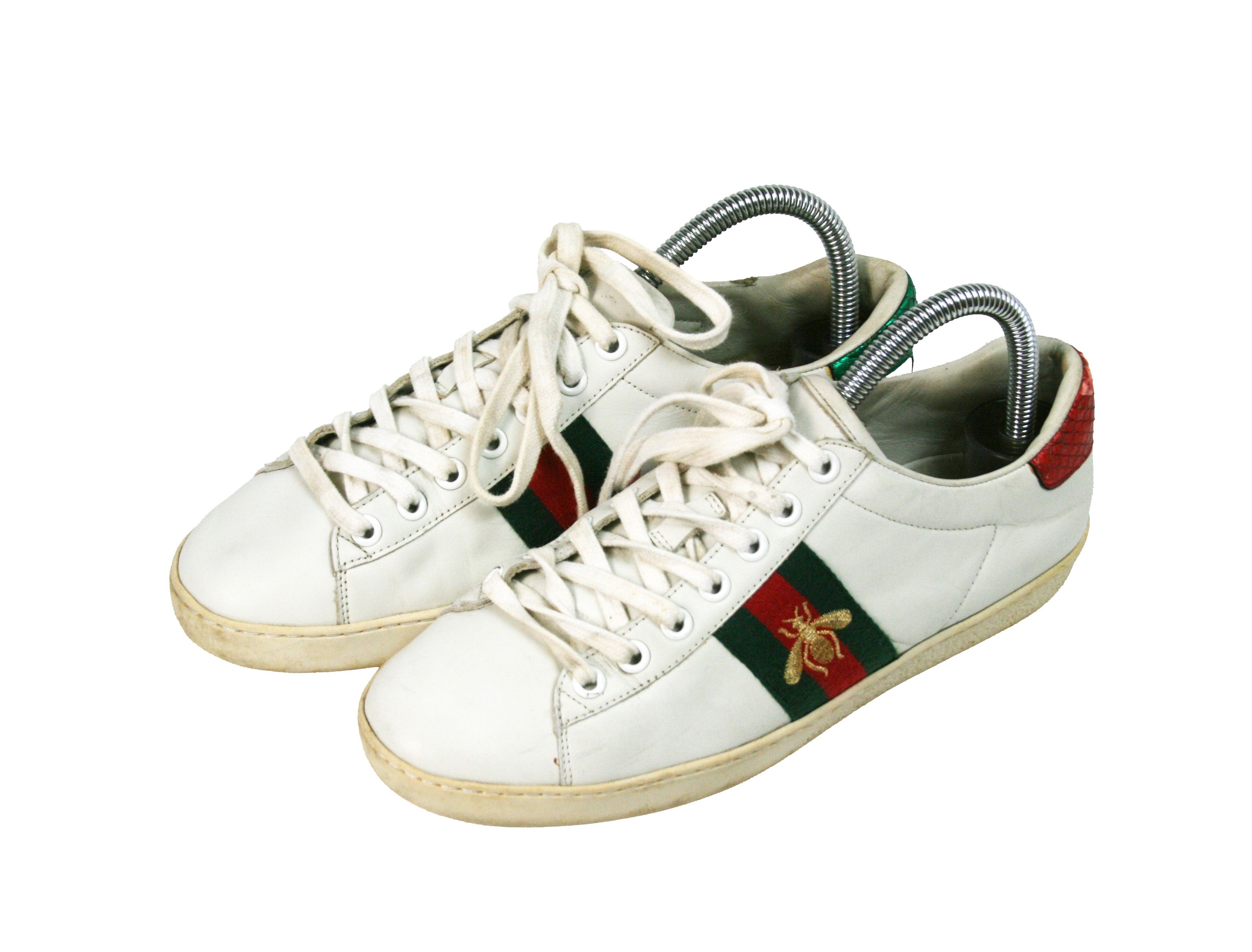 Ace Bee Embroidered Leather Low Sneakers