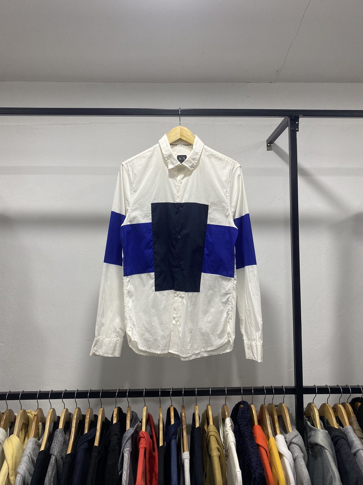 Armani Exchange × Designer Patchwork☠️ Armani Exchange Ls Shirt Size US M / EU 48-50 / 2 - 1 Thumbnail