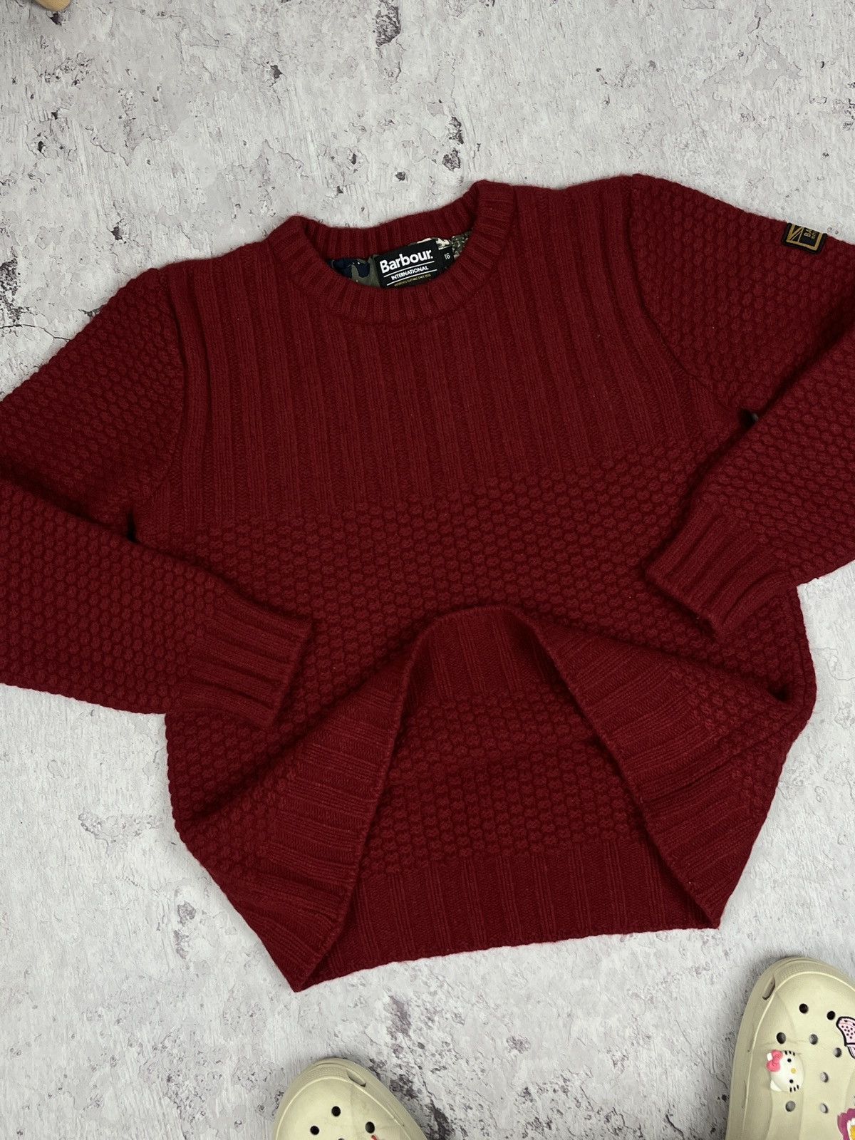 Barbour Vintage Woman’s Barbour International Wool Red Sweater Size S / US 4 / IT 40 - 1 Thumbnail
