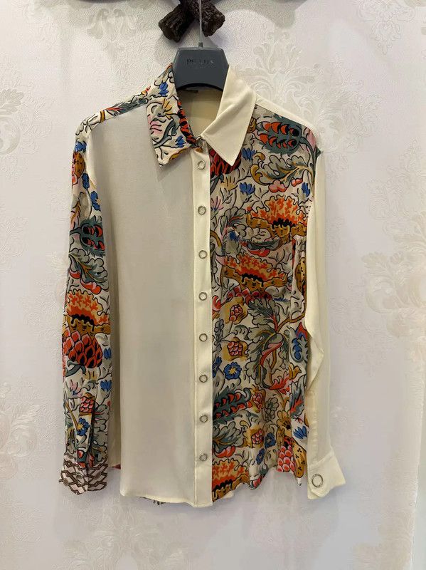 Burberry Burberry Multicolor Silk Long Sleeve Shirt Size XS / US 0-2 / IT 36-38 - 1 Thumbnail