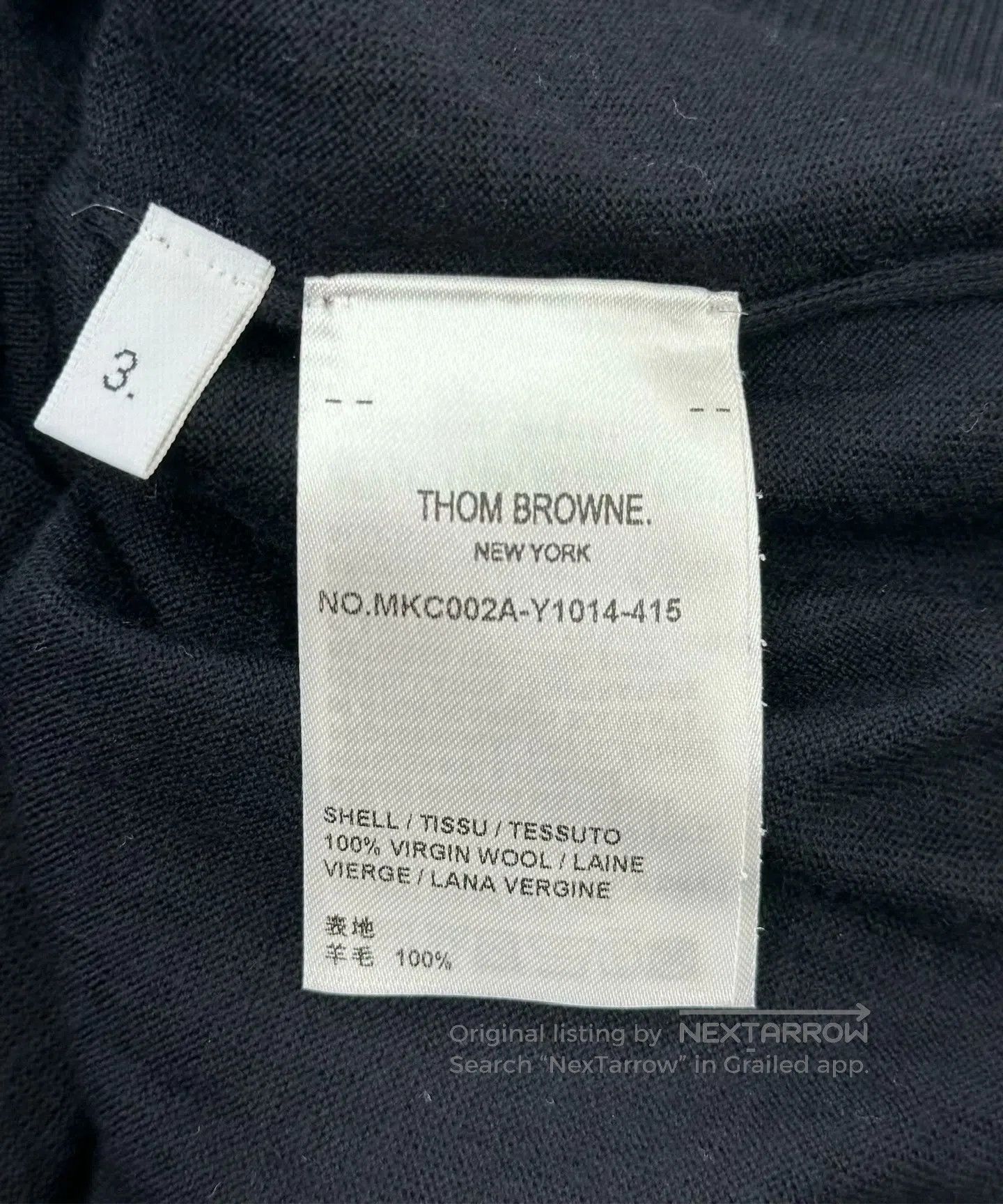 Thom Browne Thom Browne Navy Blue Striped Wool Cardigan| Size L / US 10 / IT 46 - 4 Thumbnail
