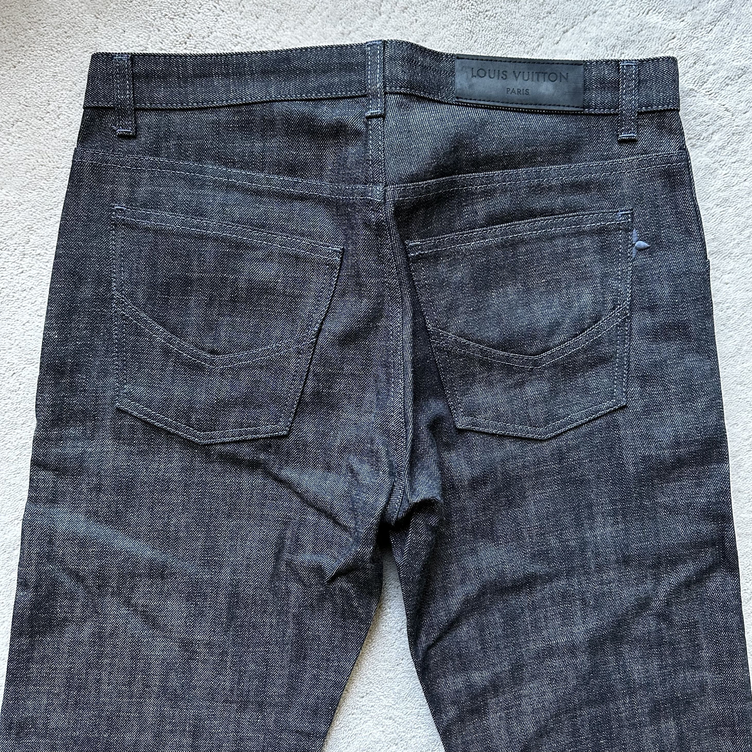 Louis Vuitton LOUIS VUITTON Dk Grey RAW COTTON DENIM Slim JEANS Sz 40 FR Size US 31 - 11 Thumbnail