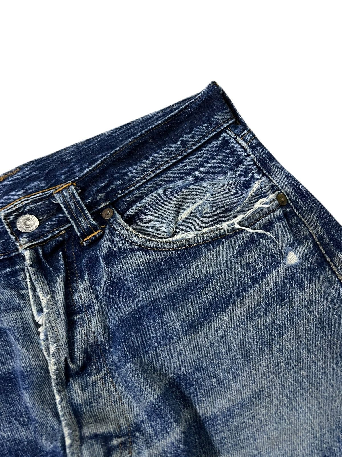 Levi's Vintage Levi’s 501xx Big E Lvc 1950 Usa Distressed Jean Size US 31 - 8 Thumbnail