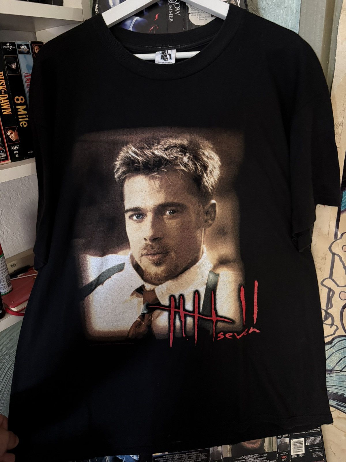 Vintage Vintage 1995 Se7en Detective!! Mills T-Shirt Gem Tag Size XL Size US XL / EU 56 / 4 - 1 Thumbnail