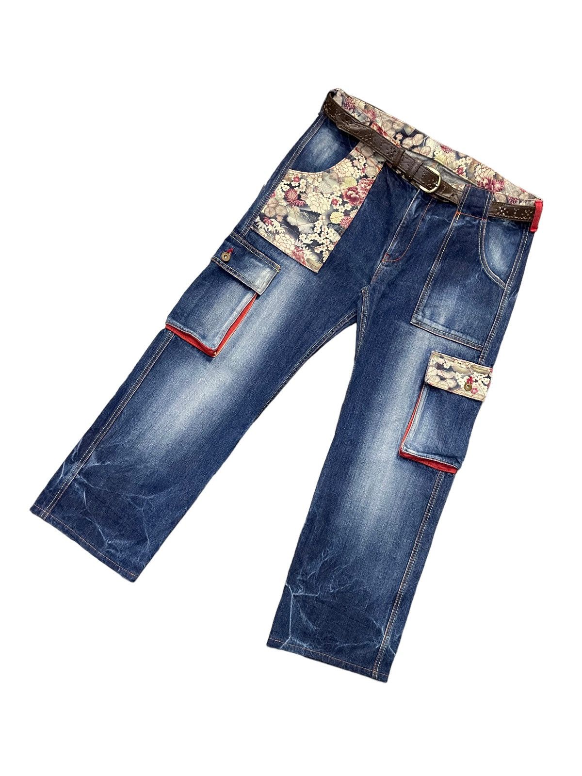 Eternal × Hysteric Glamour Vintage Eternal Japan Boro Cargo Denim With Leather Belted Size US 36 / EU 52 - 4 Thumbnail