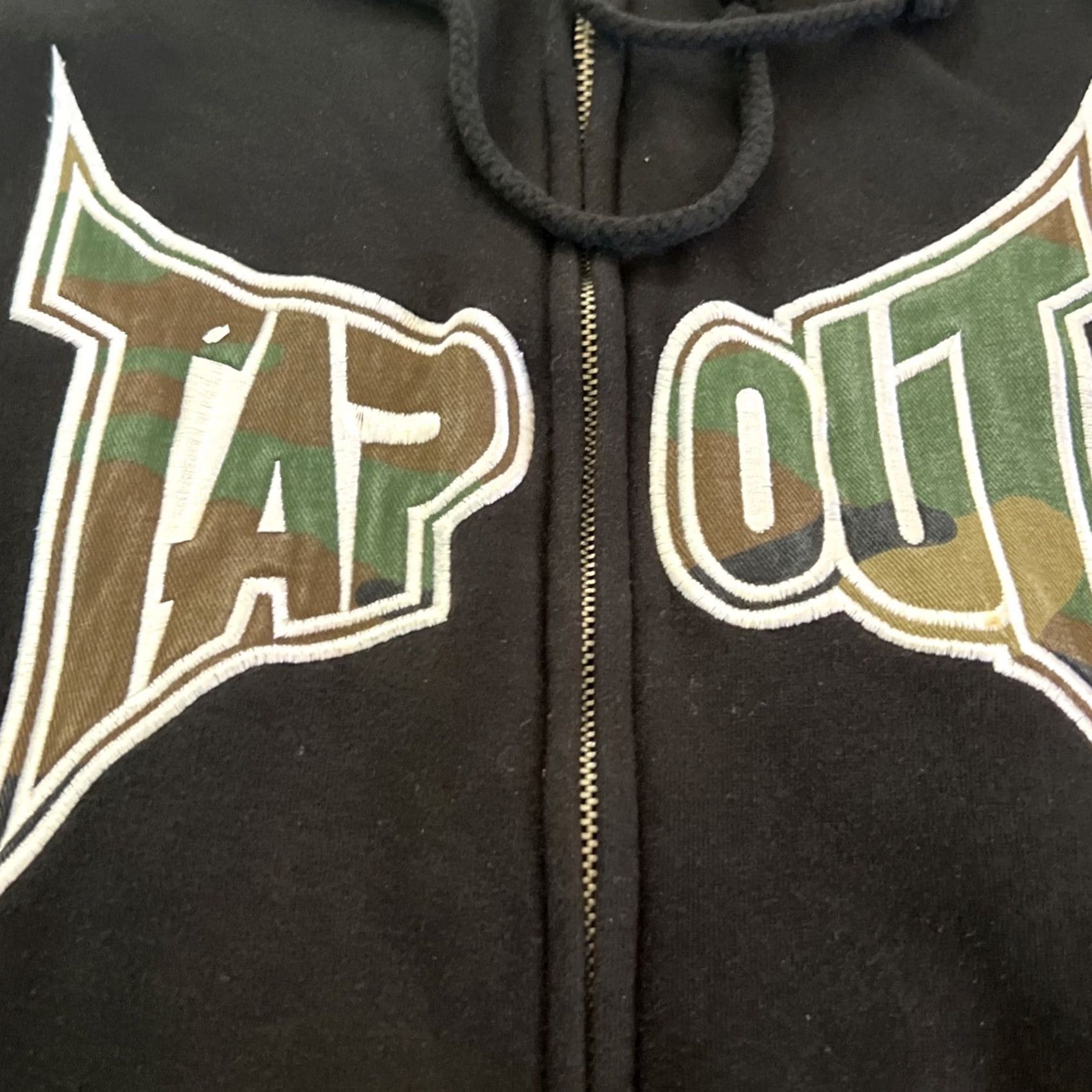Tapout VINTAGE Tapout Hoodie Full Zip Sweatshirt Mens 3XL MMA Camo Y2K Cotton USA Black Size US XXL / EU 58 / 5 - 4 Thumbnail