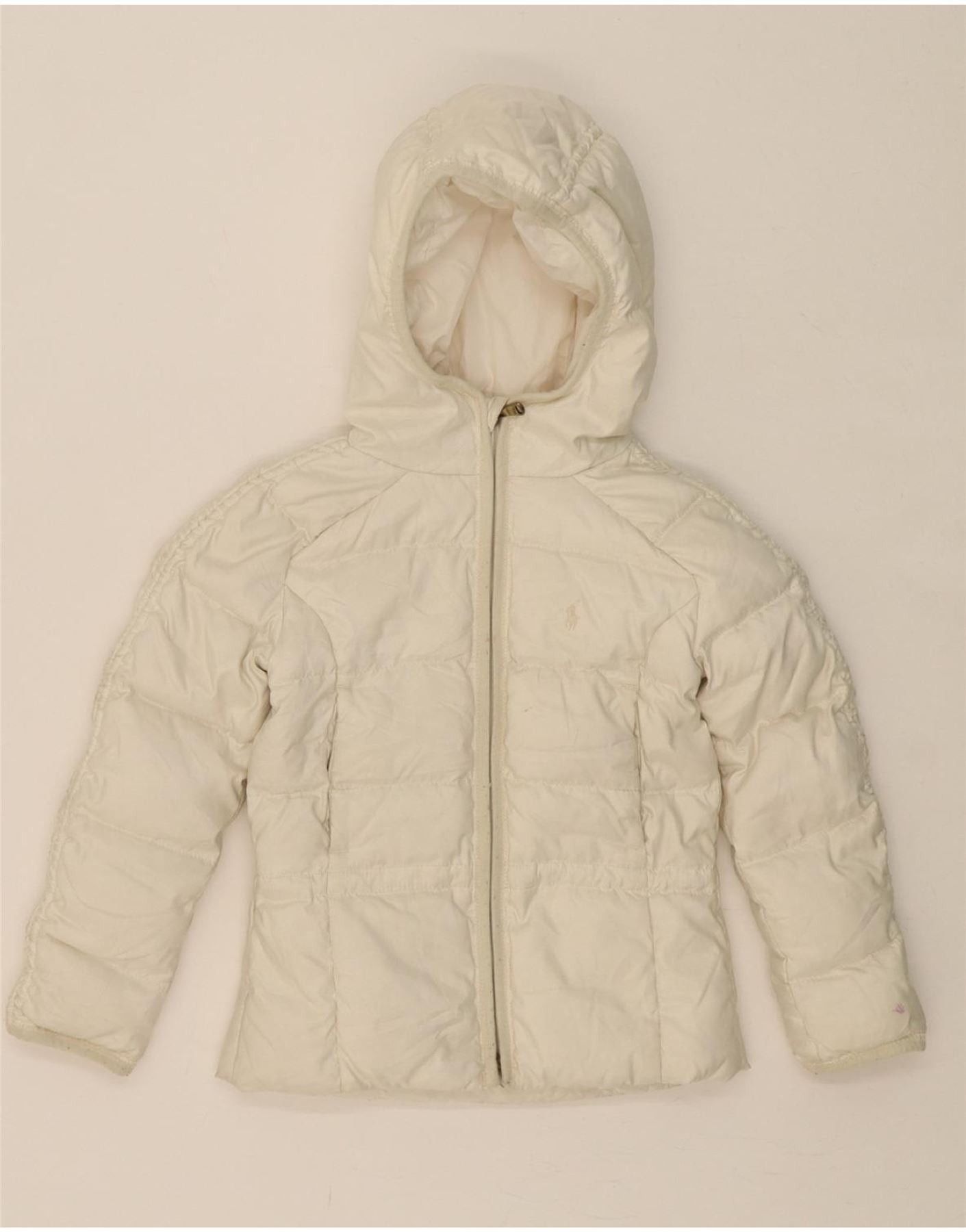 Ralph Lauren Girls Hooded Padded Jacket 4-5 Years White Polyester Size XS / US 0-2 / IT 36-38 - 1 Thumbnail