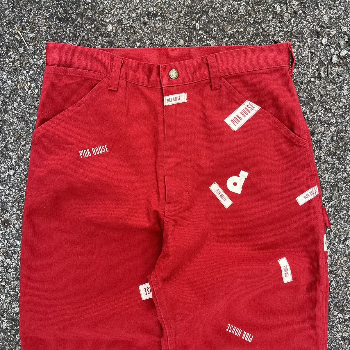 Karl Helmut Pink House Carpenter Pants Red Japanese Workwear Size US 29 - 7 Thumbnail