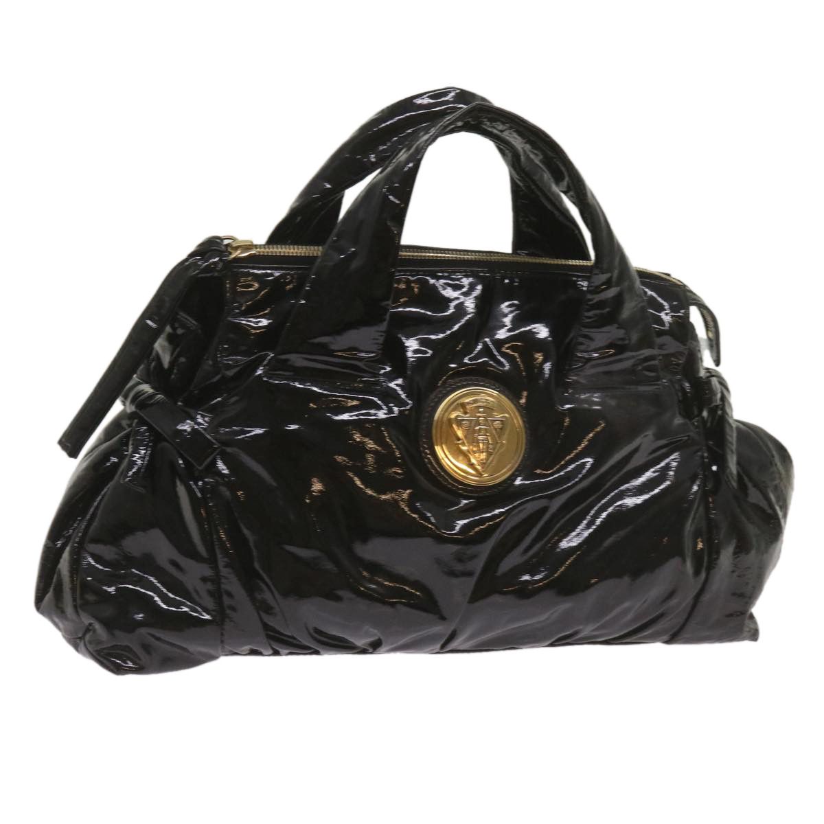 image of Gucci Hand Bag Patent Leather Black 197020 Auth Bs12891, Women's