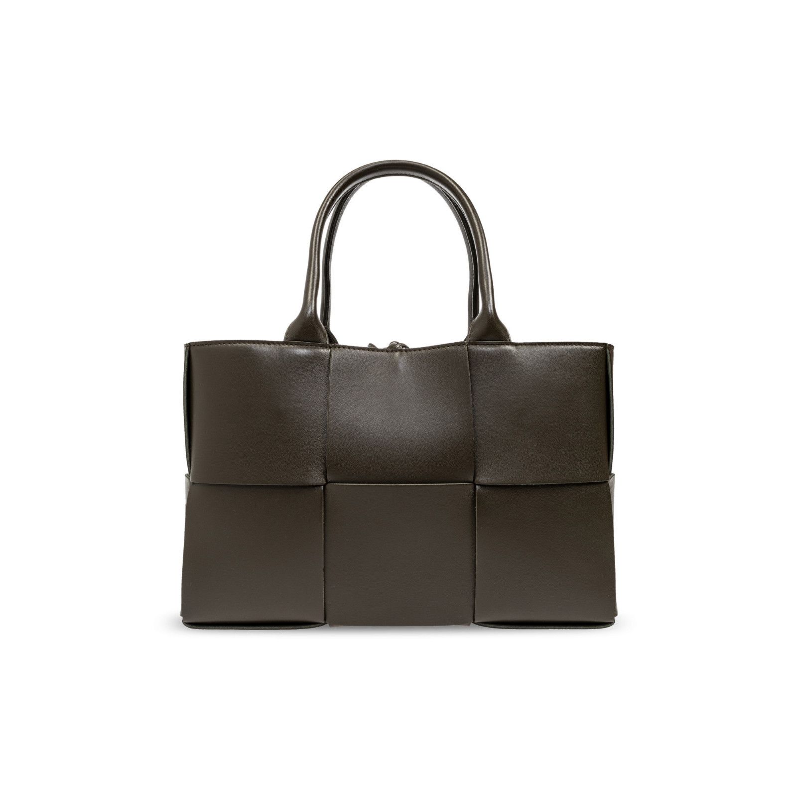 BOTTEGA VENETA Arco Small $3700 Kaki Intreccio Tote Bag New