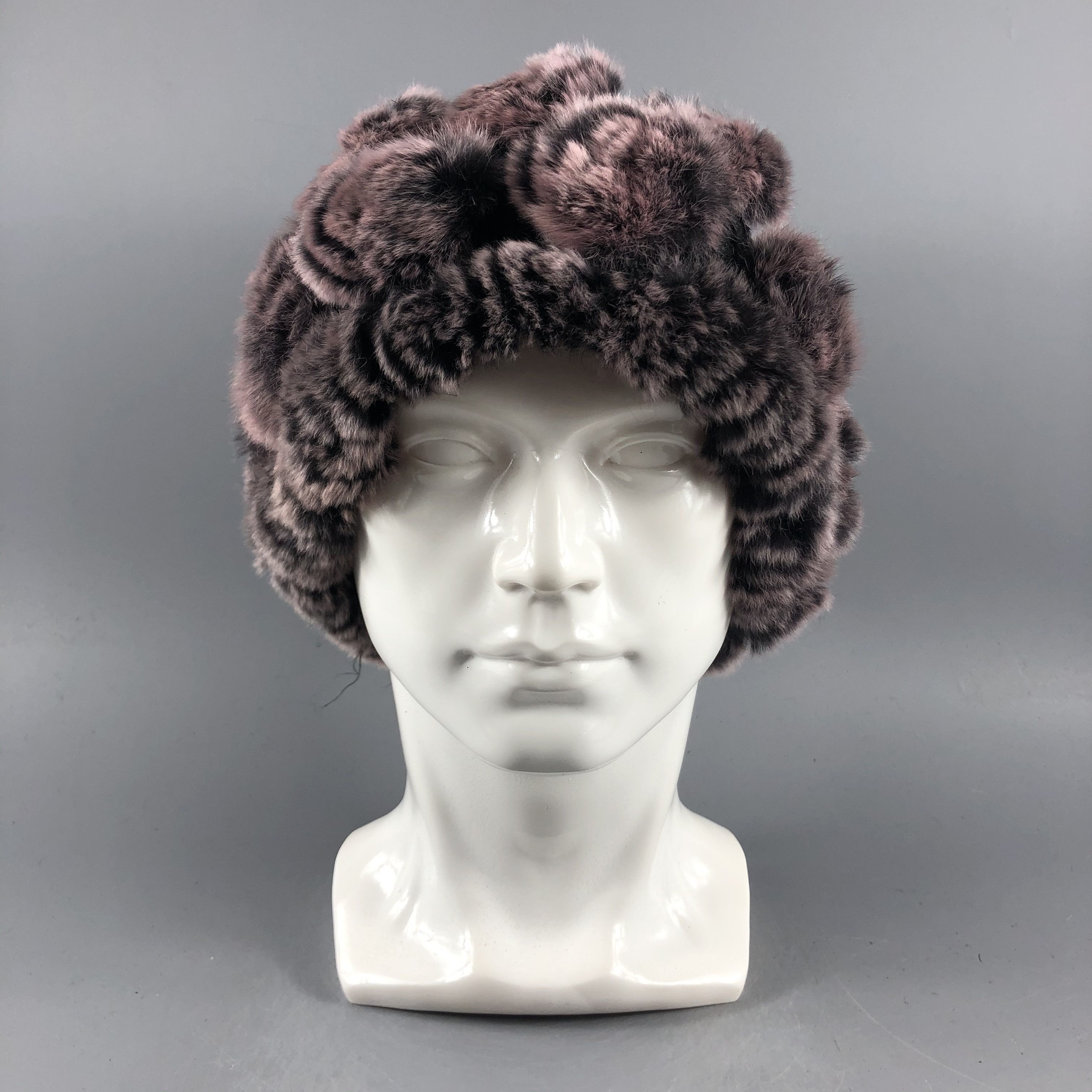 Japanese Brand × Vintage Womens Flower Faux Fur Beanie Snow Hat Snow Cap -D098 Size ONE SIZE - 5 Thumbnail