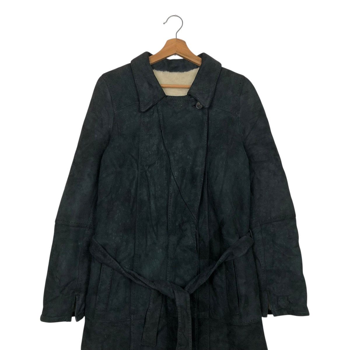 Loewe 🔥VINTAGE LONG LEATHER JACKET LOEWE BLANKET FUR LINING Size XS / US 0-2 / IT 36-38 - 5 Thumbnail