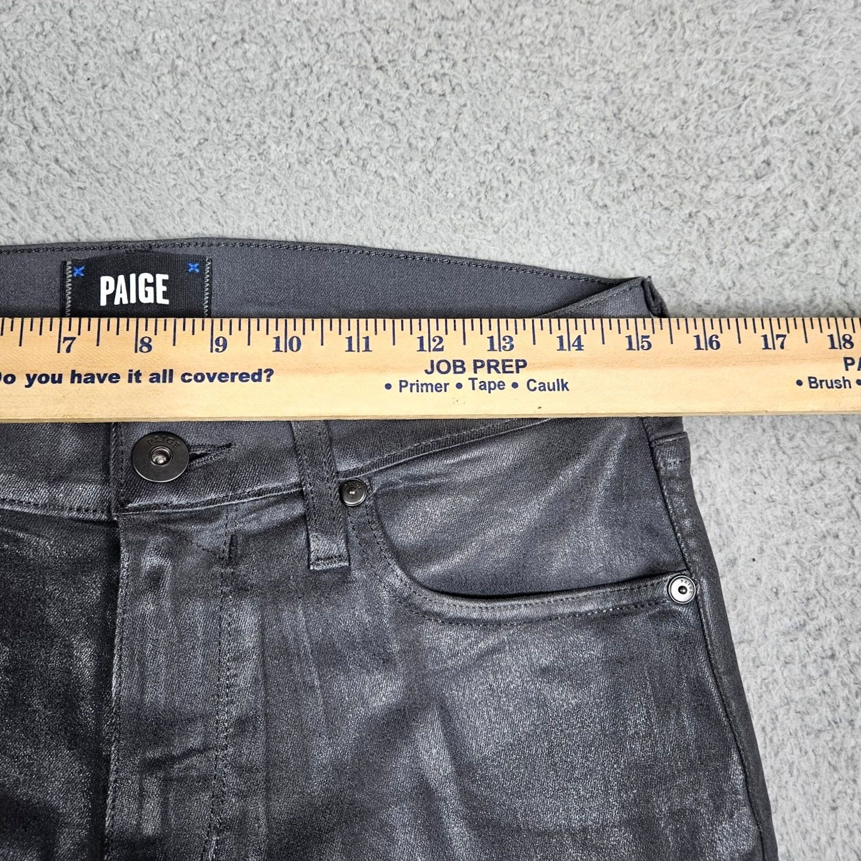 Paige PAIGE Jeans Dark Granite Coated Women's Skinny Size 28 Blacked Black Denim Mid Belted Comfort Regular 28 Jeans Womens Skinny Double-Checked Size 28" / US 6 / IT 42 - 7 Thumbnail