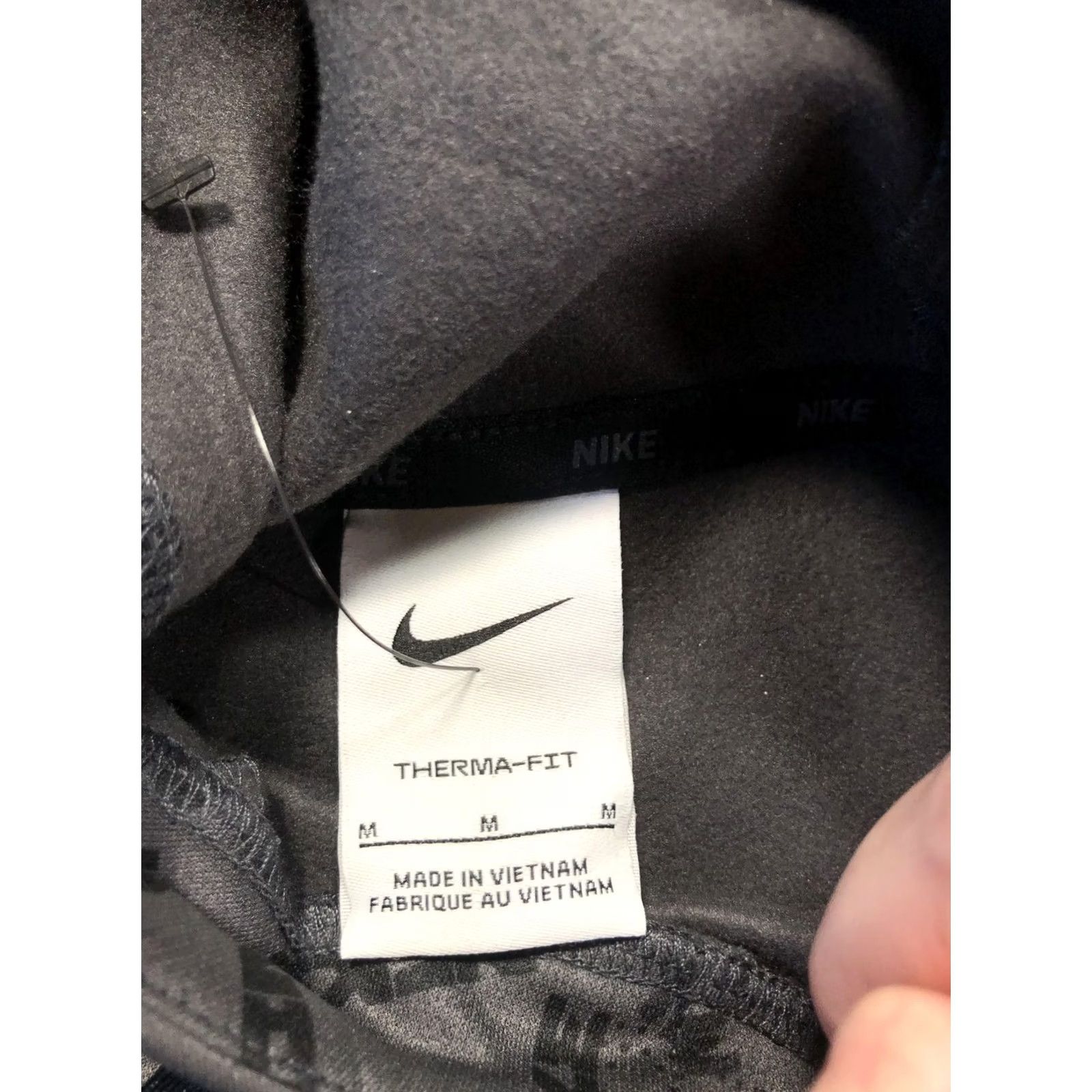 Nike Nike Therma-FIT Hoodie Sweatshirt Mens M Gray Allover Nike Logo Fleece Size US M / EU 48-50 / 2 - 7 Thumbnail