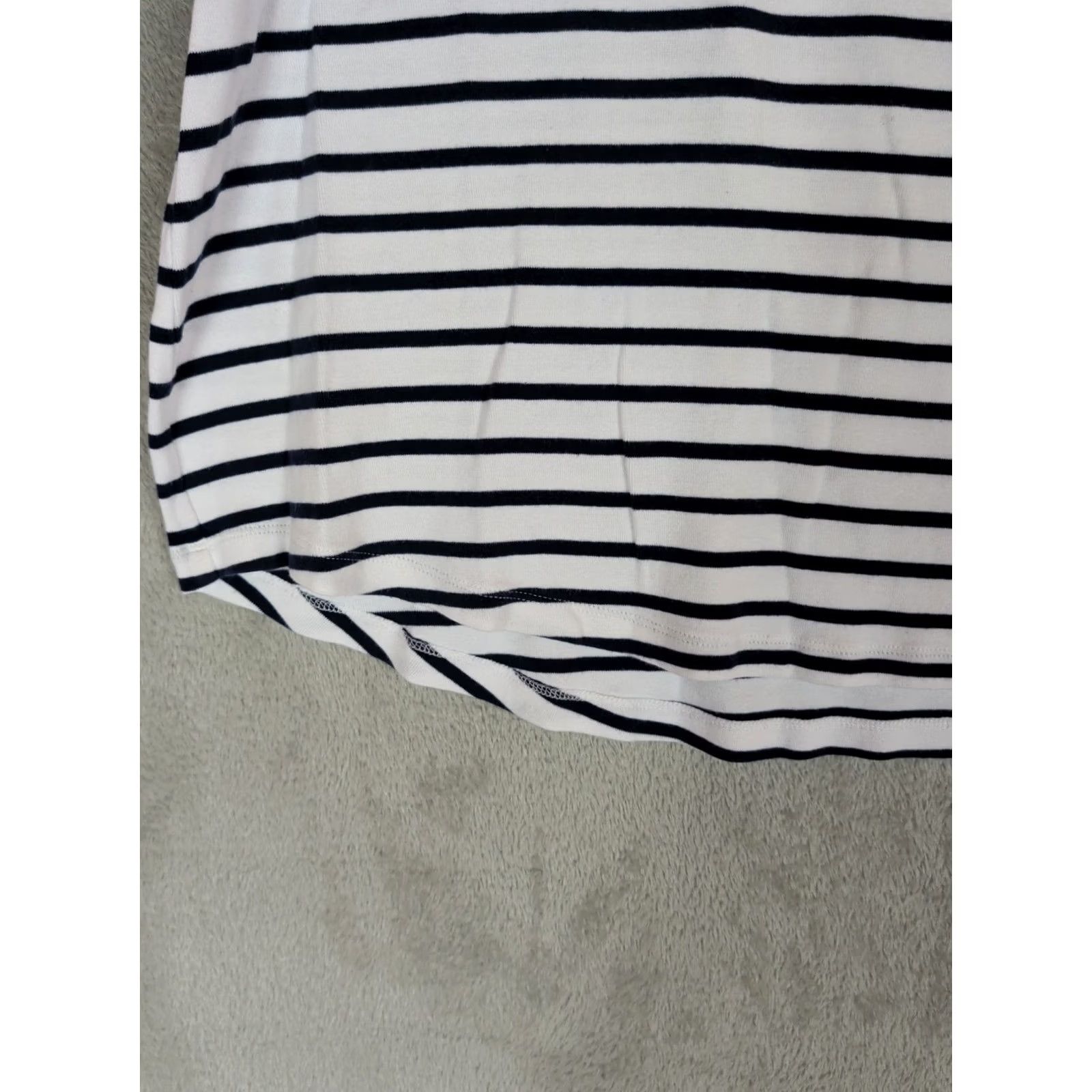 Vintage Chicos Top Womens XL Blue White Stripe 3/4 Sleeve Pullover Nautical Beachy Size XL / US 12-14 / IT 48-50 - 3 Thumbnail