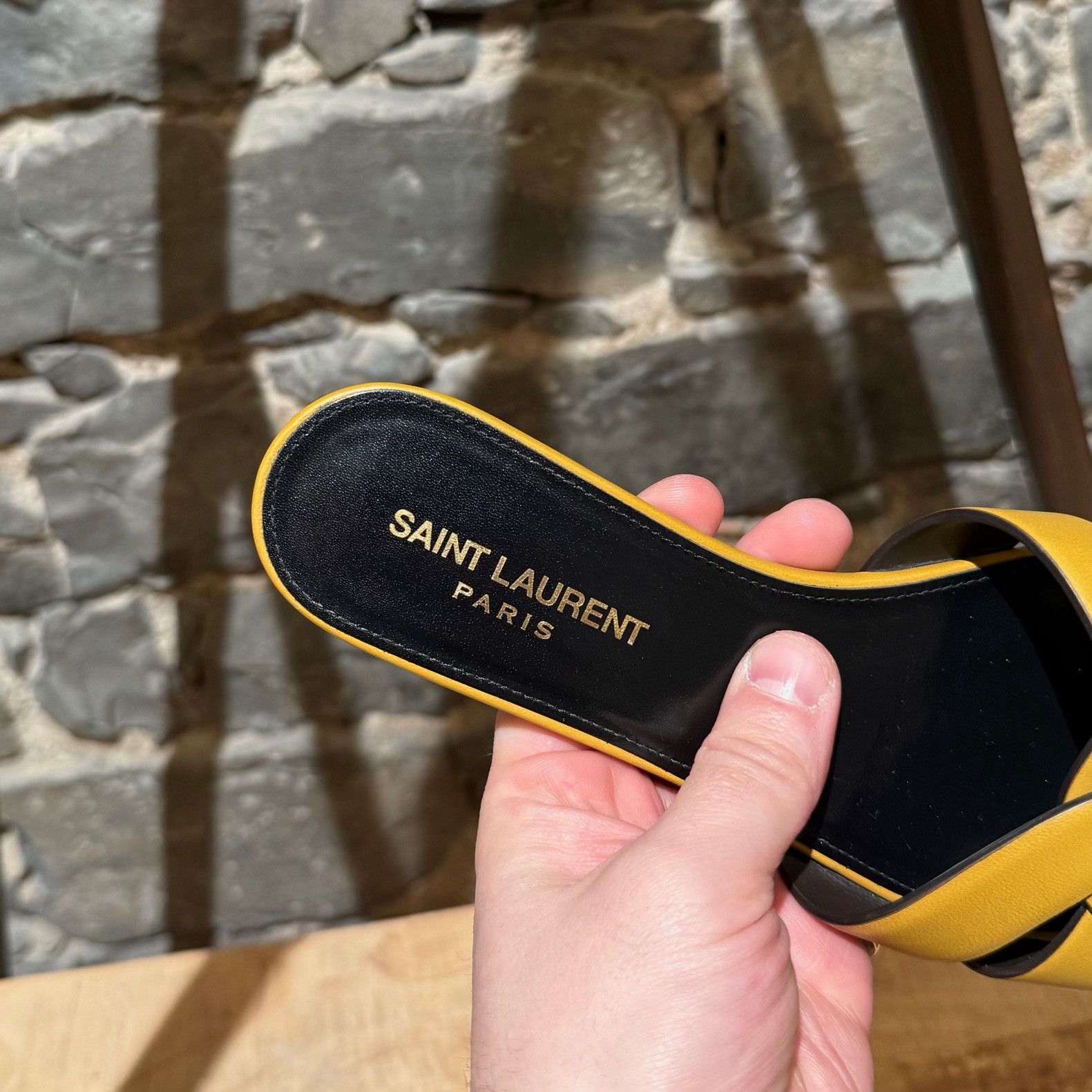 Saint Laurent Paris Saint Laurent Yellow Tribute Mules Flat Sandals Size US 7 / IT 37 - 5 Thumbnail