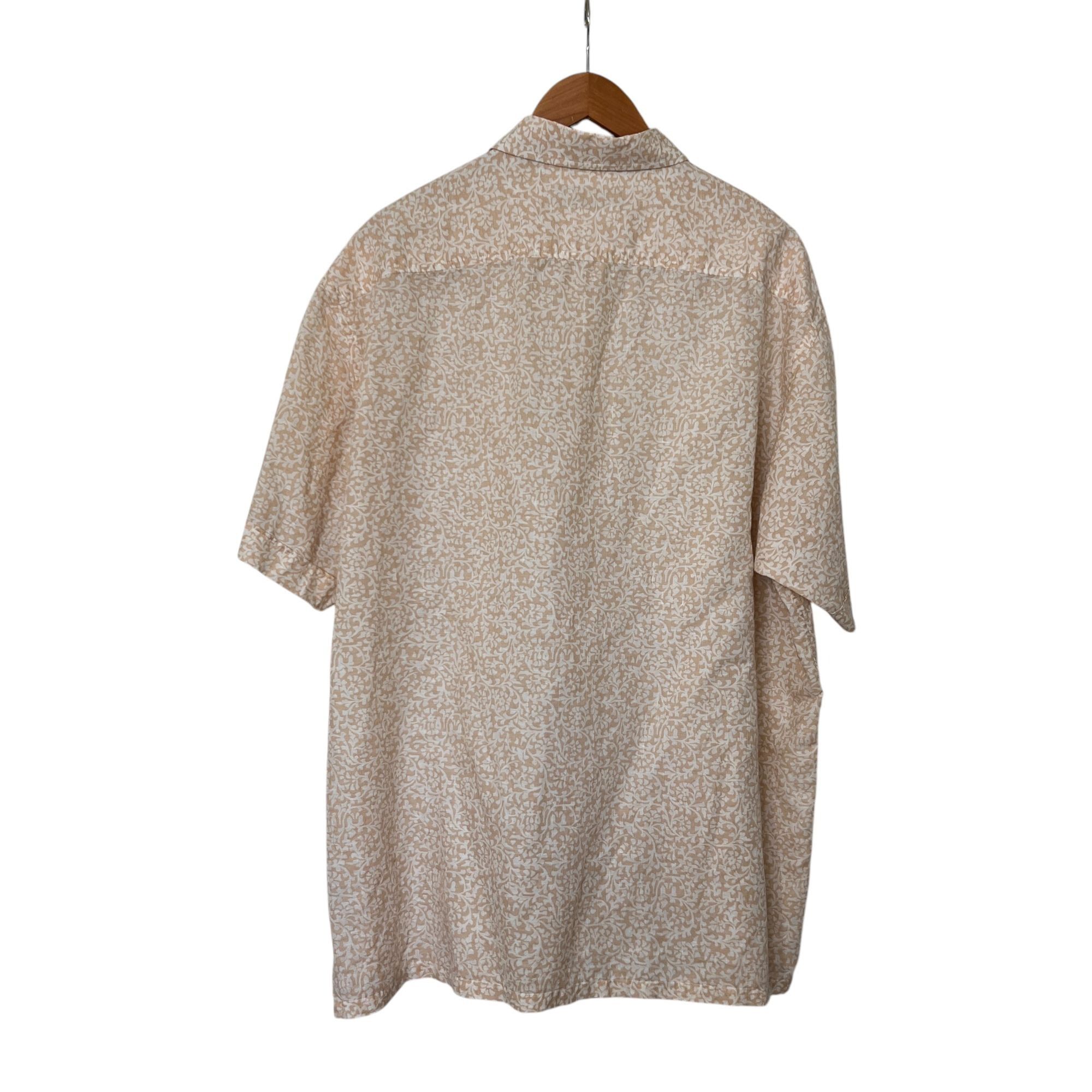 Tasso Elba Tasso Elba Mens XXL Short Sleeve Beige Floral Linen Cotton B Size US XXL / EU 58 / 5 - 2 Thumbnail