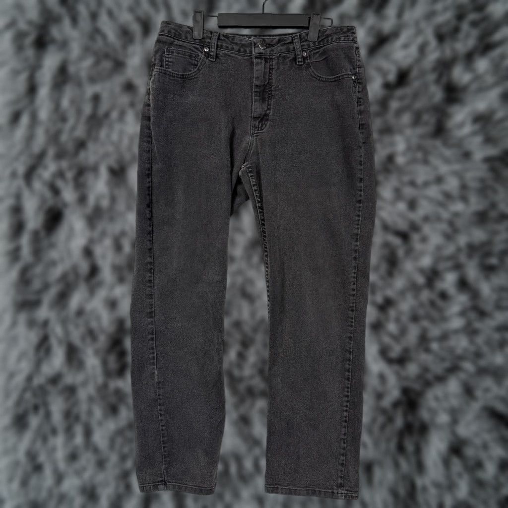 Vintage Riders By Lee Jeans Womens 12M 32x28 Dark Gray Denim Fairygrunge Utility Y2K Size 34" / US 12 / IT 48 - 1 Thumbnail