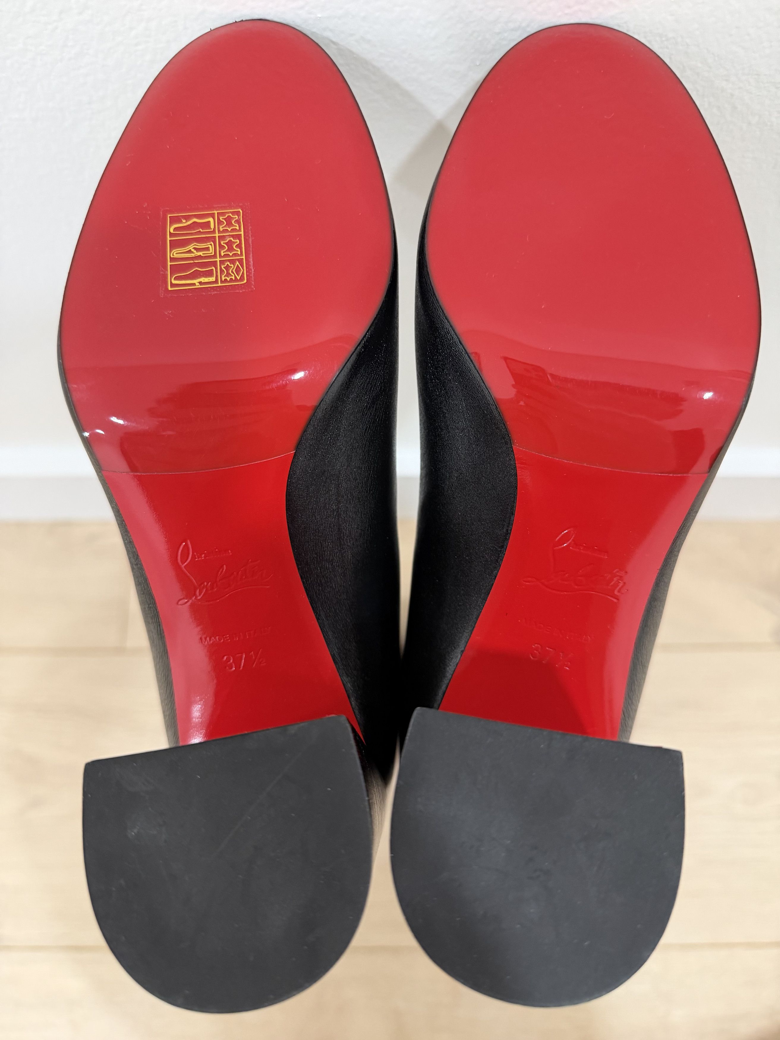 Christian Louboutin Janitta 85 Black Leather Knee High Block Heel Boot 37.5 Size US 7.5 / IT 37.5 - 22 Thumbnail