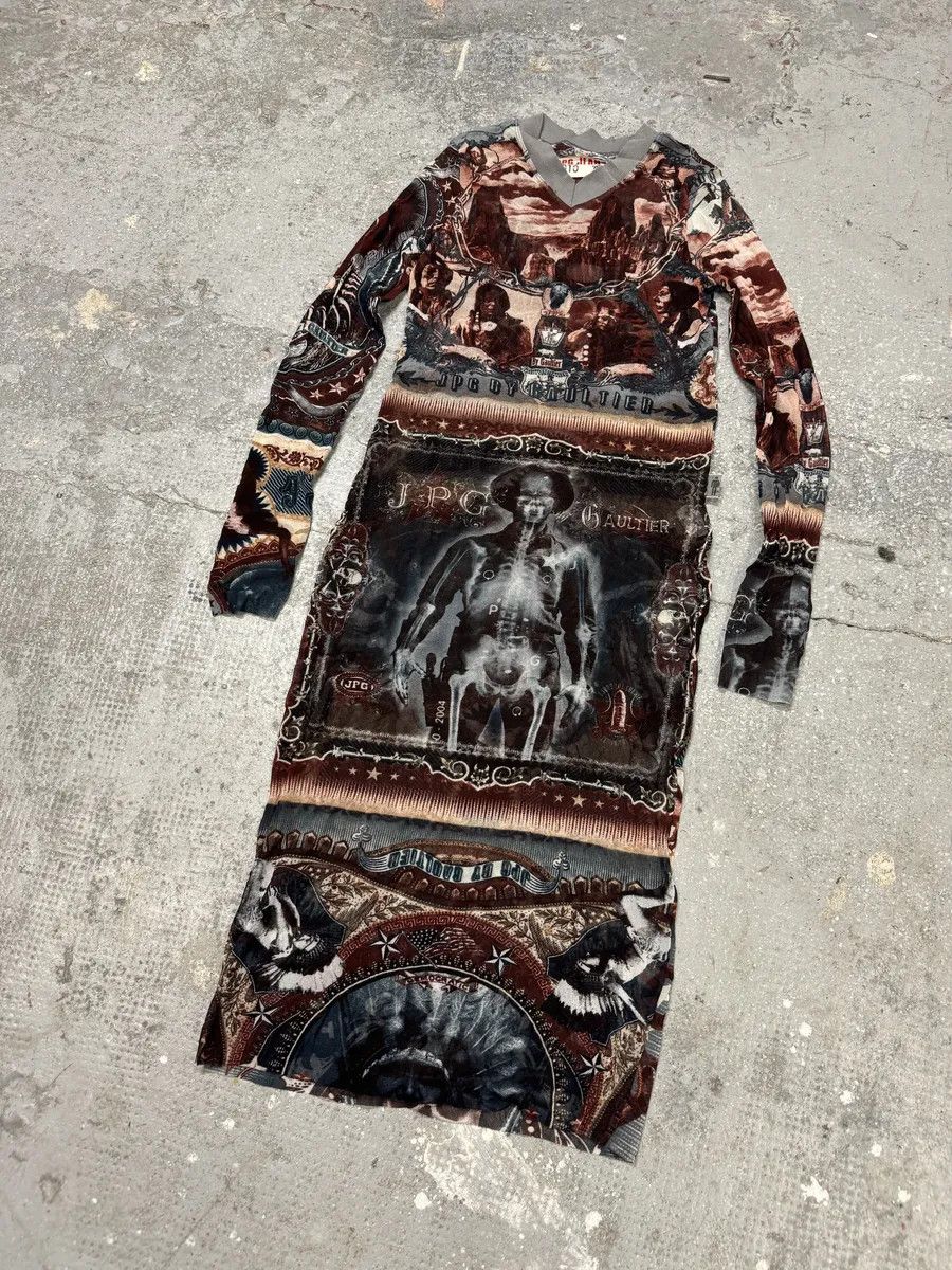 Designer × Jean Paul Gaultier × Vintage 2000s Jean Paul Gaultier Native American Indian Dress Size XS / US 0-2 / IT 36-38 - 6 Thumbnail