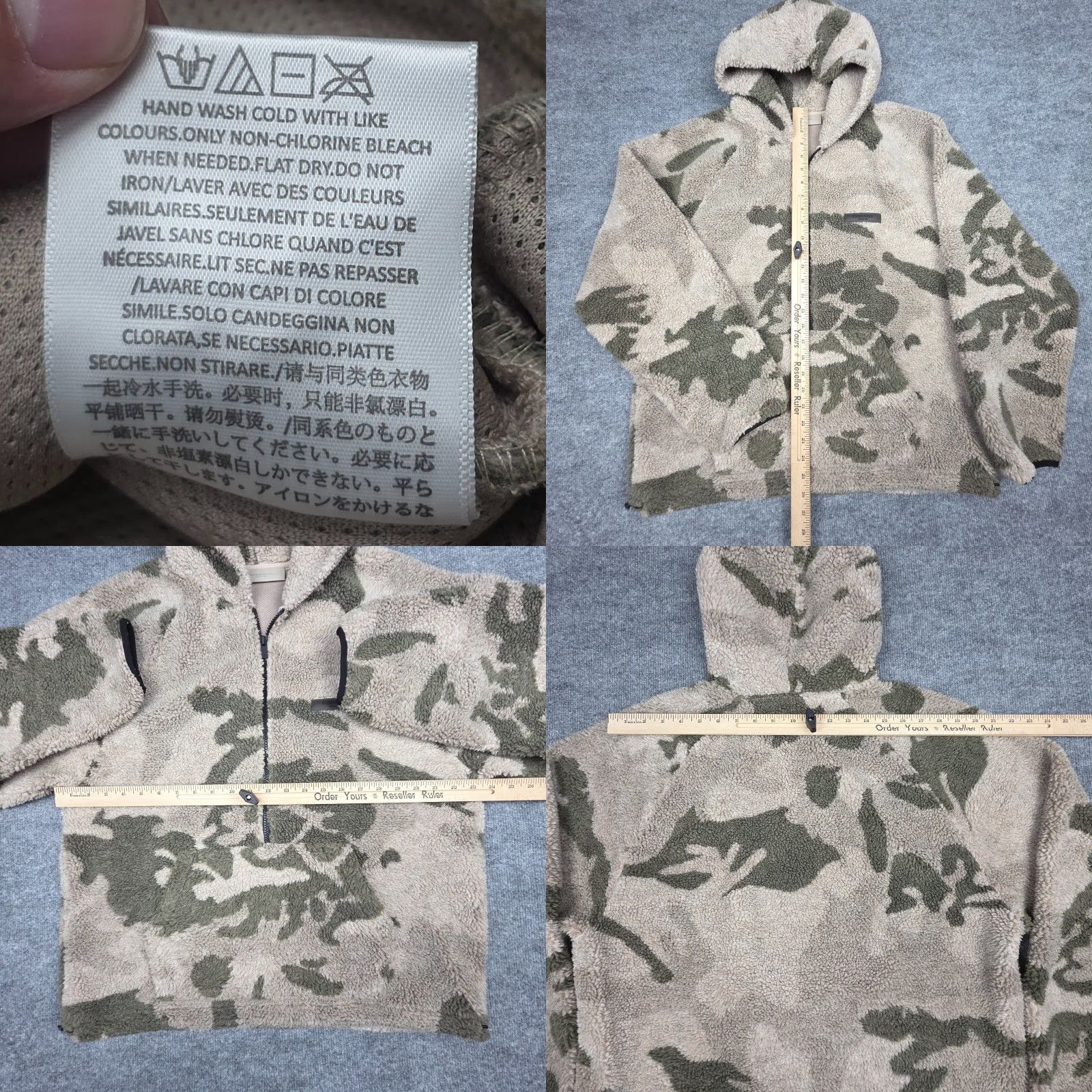 Fear of God Fear of God Essentials Polar Fleece Jacket Small Camouflage Lined Hooded Zip Mens Colorful Regular Fit Winter Fall Size US S / EU 44-46 / 1 - 8 Thumbnail