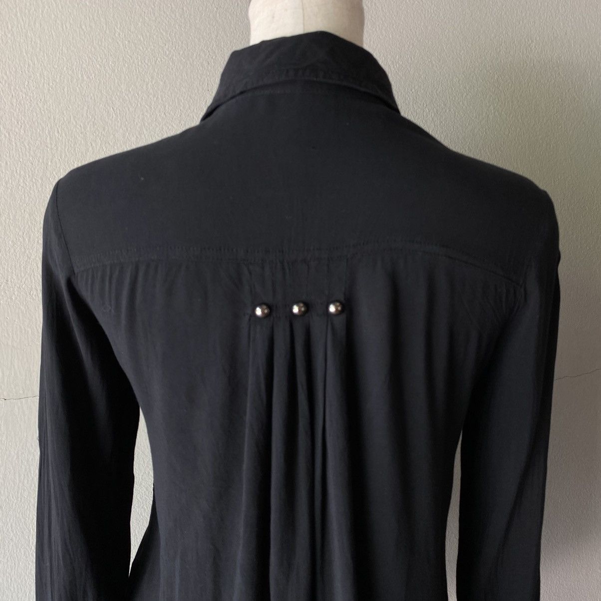 Japanese Brand GHOST OF HARLEM Punk Y2K Black Pleated Pearl Button Shirt Size S / US 4 / IT 40 - 17 Thumbnail
