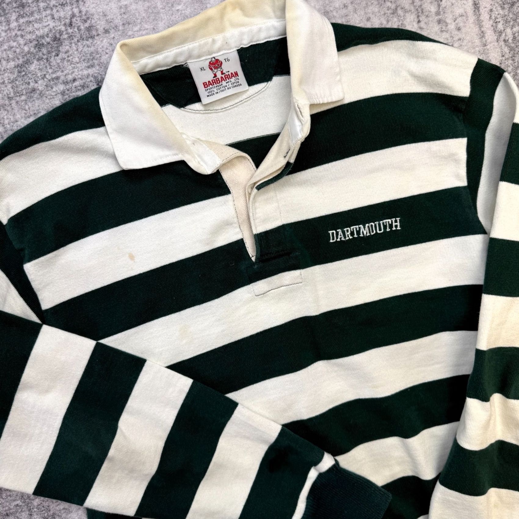 Barbarian VTG Barbarian Rugby Shirt Mens XL Striped Polo College Ivy League Multicolor Heavyweight Cotton Long Sleeve 80s 90s Size US XL / EU 56 / 4 - 2 Thumbnail