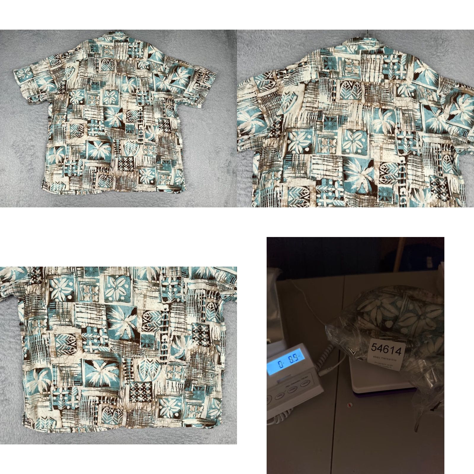 Vintage Caribbean Shirt Men Extra Large Blue White Tile Floral Rayon Hawaiian Button Up Size US XL / EU 56 / 4 - 9 Thumbnail