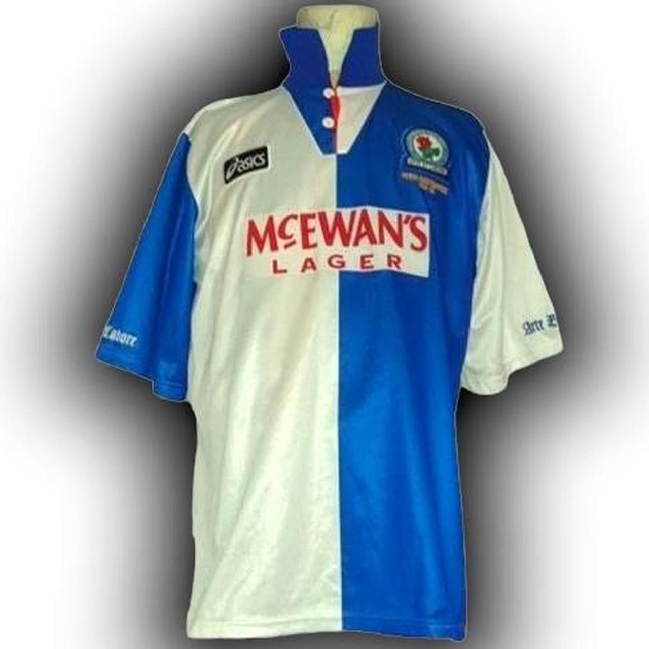 Asics Blackburn Rovers England 1994 1995 Home shirt jersey Size US XL / EU 56 / 4 - 1 Thumbnail