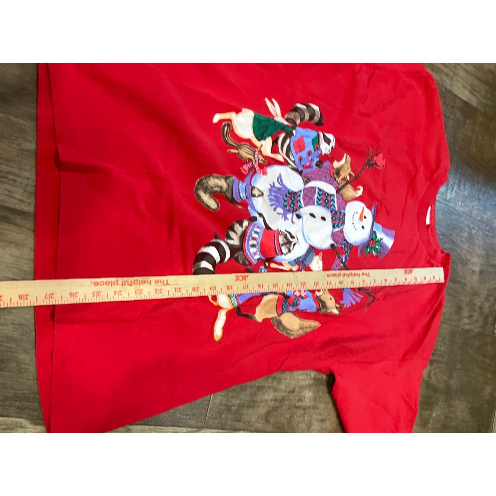 Vintage Atlas Sportswear Christmas Shirt Adult XL Red Snowman Animals Graphic Holiday Shirt Size XL / US 12-14 / IT 48-50 - 2 Thumbnail