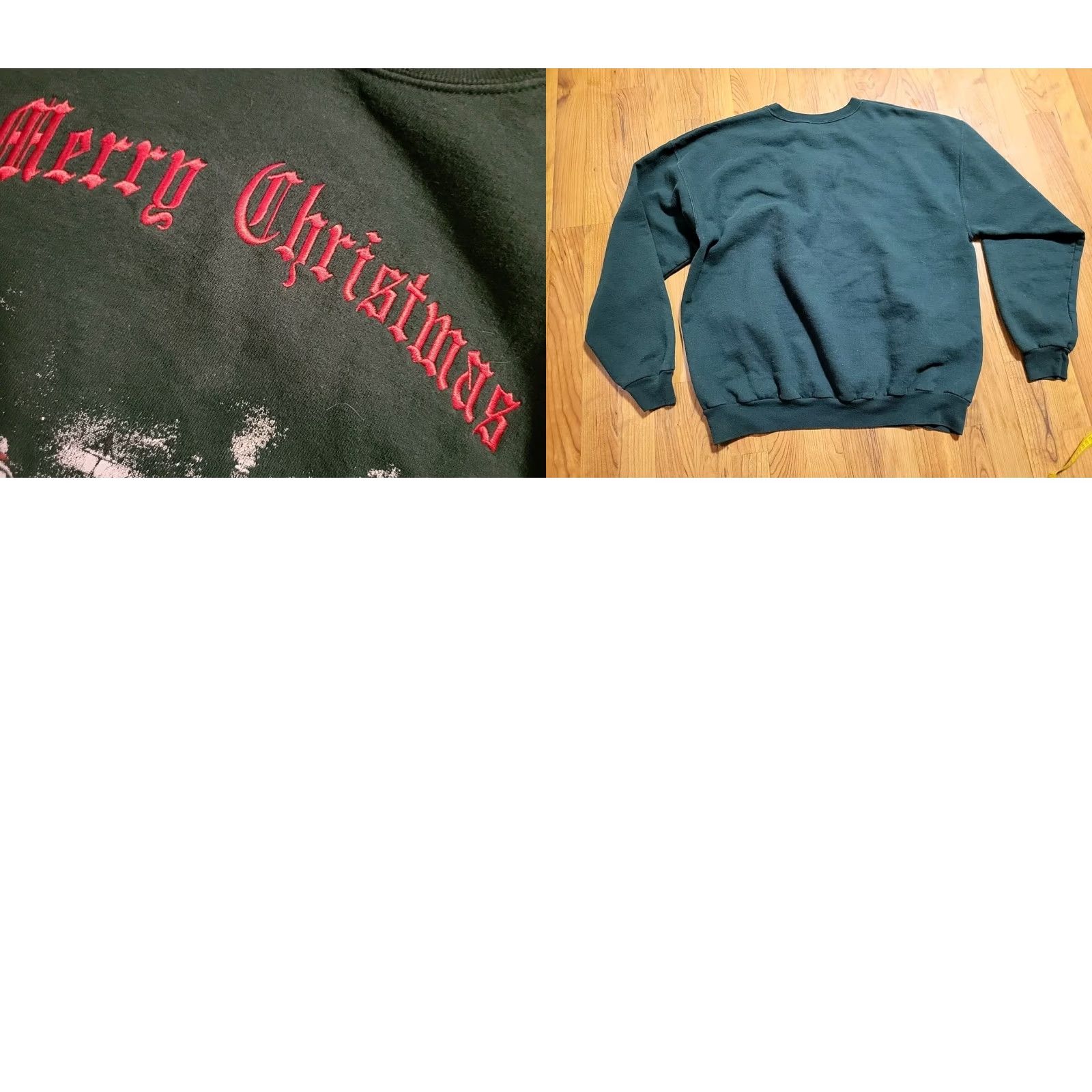 Hanes Hanes Ecosmart Sweatshirt Christmas Embroidered Crew Neck Pullover XL Men Green Size US XL / EU 56 / 4 - 9 Thumbnail