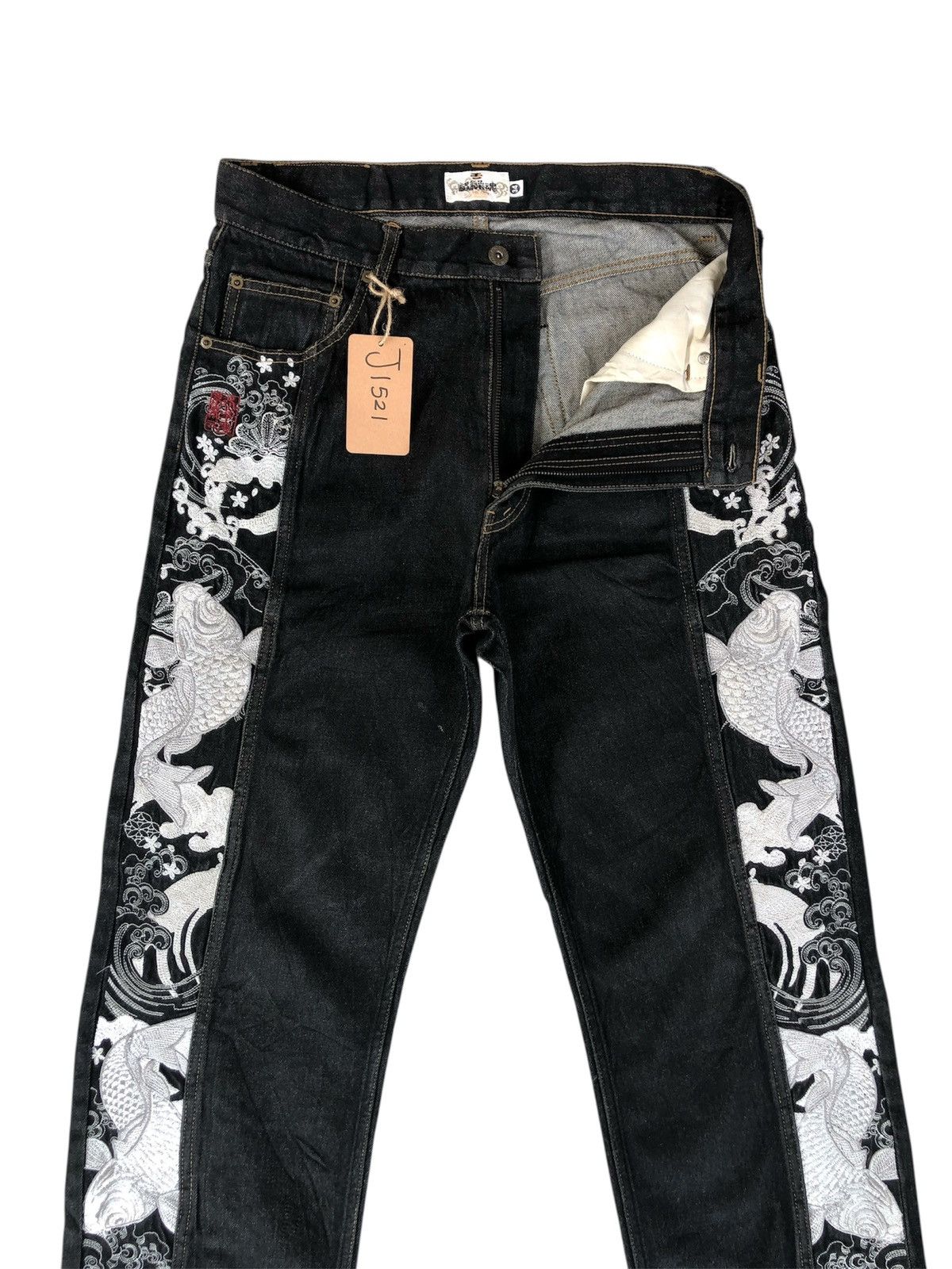 Karakuri Tamashii Karakuri Tamashii Embroidered Jeans Distressed Jeans Size US 33 - 5 Thumbnail