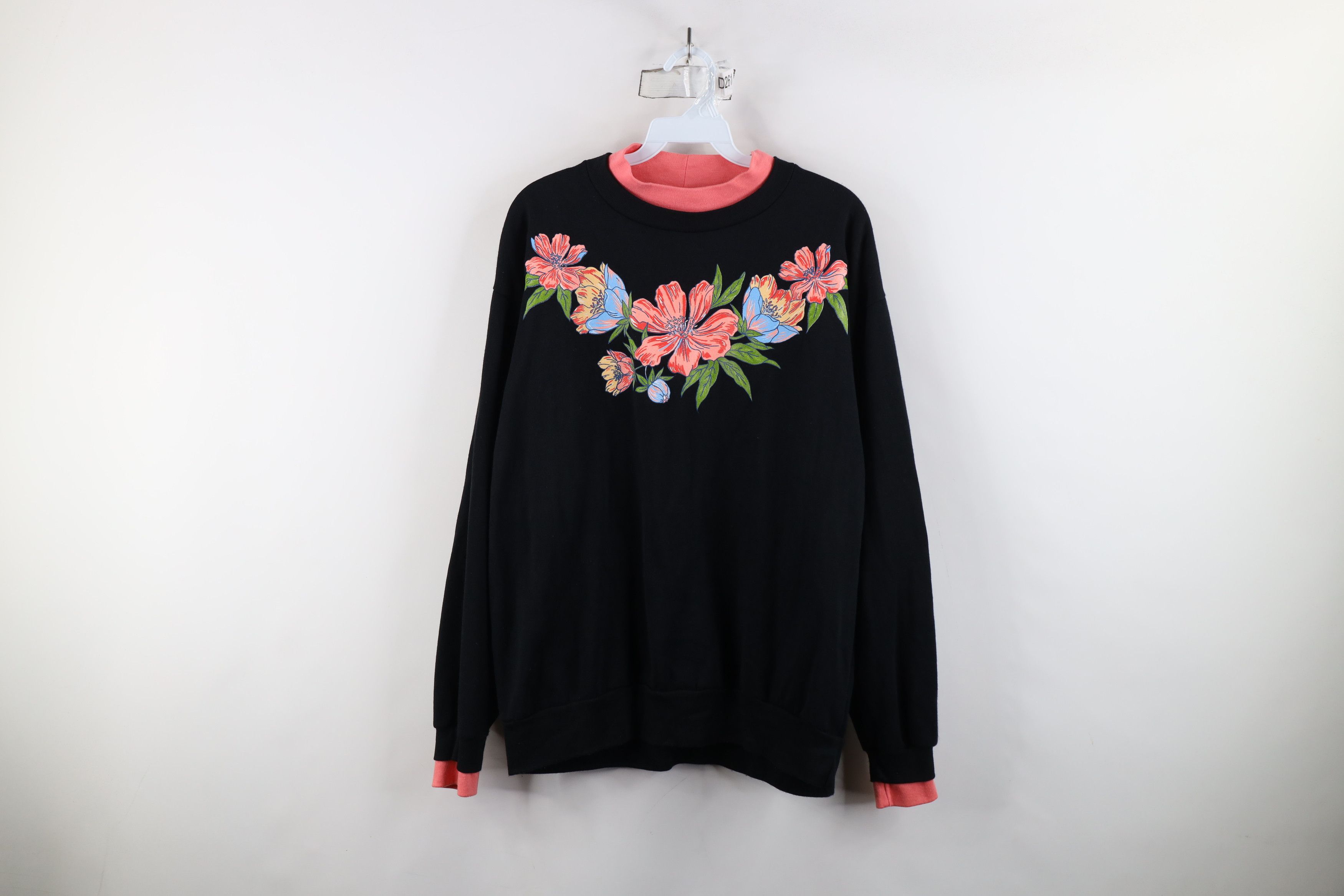 Vintage Vintage 90s Streetwear Flower Floral Layered Sweatshirt Size L / US 10 / IT 46 - 1 Thumbnail