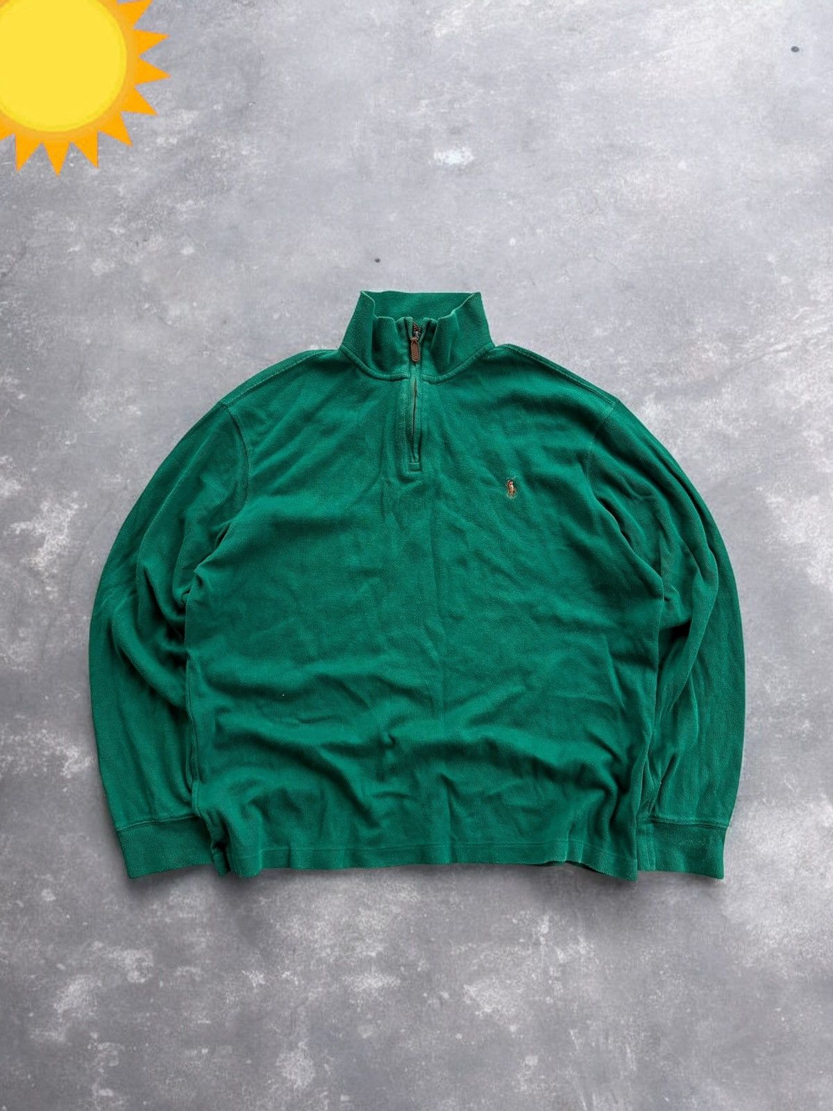 Polo Ralph Lauren Polo Ralph Lauren Bottle Green Quarter Zip Size US L / EU 52-54 / 3 - 1 Thumbnail