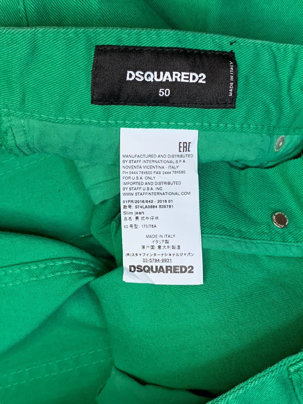 Dsquared2 Vintage Italy Dsquared Slim Fit Green Jeans Size US 36 / EU 52 - 10 Thumbnail