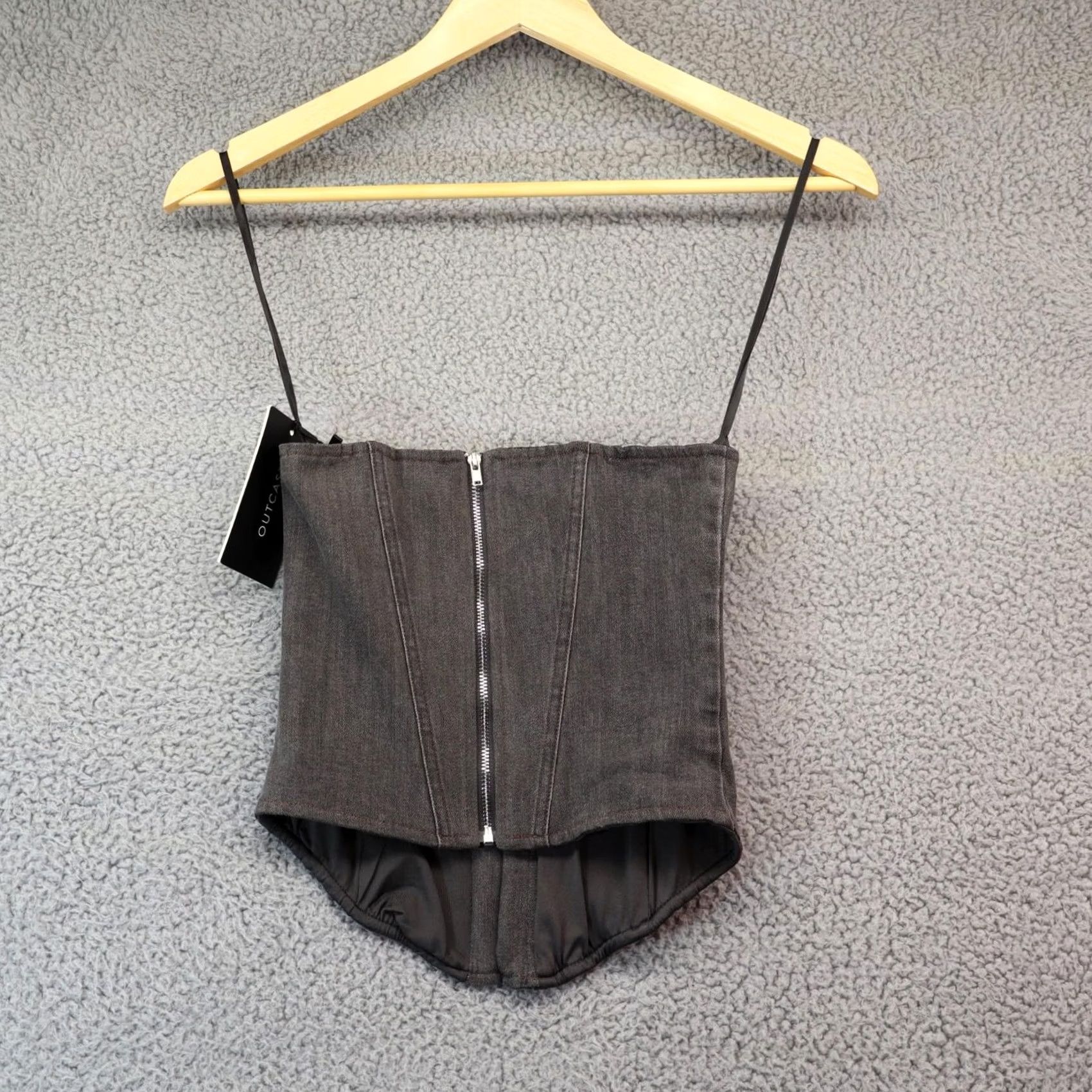 Hot Topic Outcast Top Women XS Gray Bustier Corset NWT Geometric One Piece Polyester Shirt Womens XS Grey Bustier Corset Outcast Top Size XS / US 0-2 / IT 36-38 - 5 Thumbnail