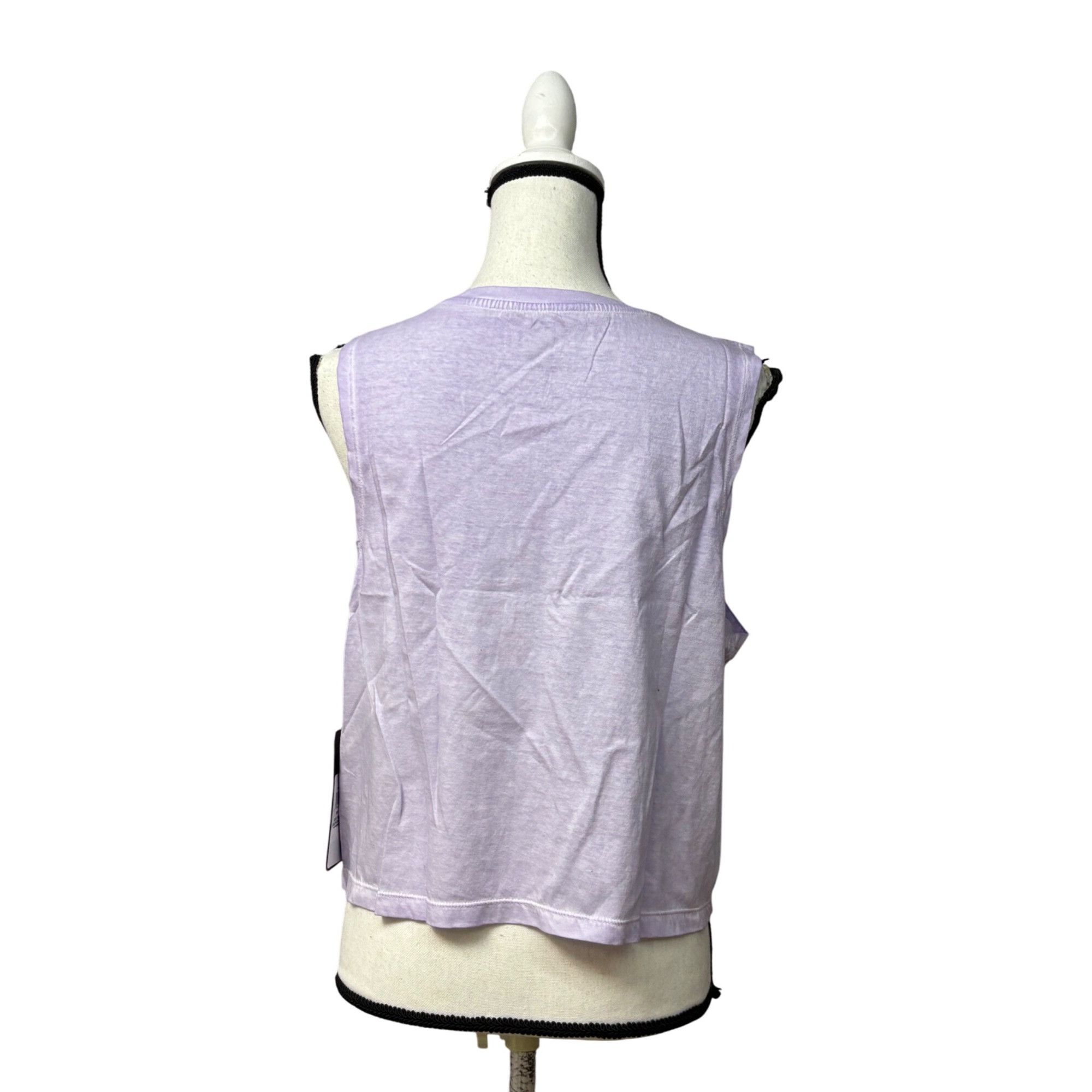 SKECHERS Skechers Apparel 3D Logo Crop Cotton Tank Top, Lavender, L Size L / US 10 / IT 46 - 4 Thumbnail