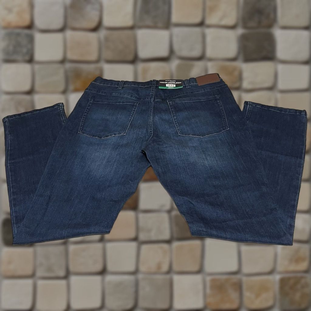 Denime JACHS New York Jeans Mens 38x34 Comfort Stretch Denim Blue Straight Fit NWT Size US 38 / EU 54 - 1 Thumbnail