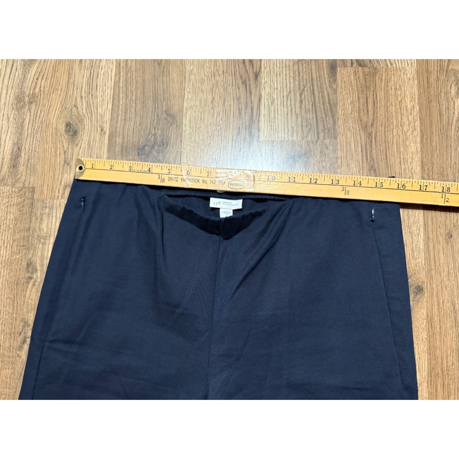 J. Jill J. Jill Pants Women Size 12 Black Straight Leg Cotton Stretch Flat Front Casual Travel Size 34" / US 12 / IT 48 - 7 Thumbnail