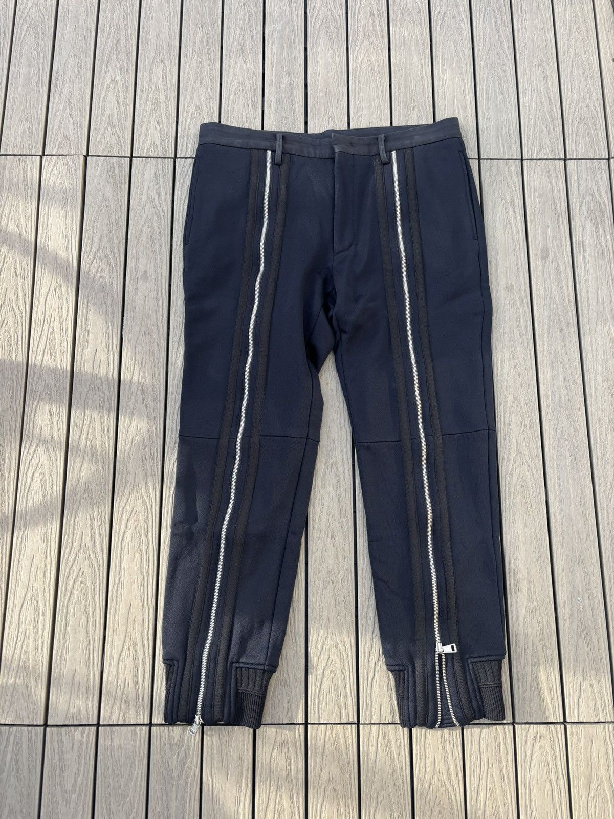 Juun.J Juun.J Black Double Front Zip Trousers Size 50 Size US 34 / EU 50 - 1 Thumbnail
