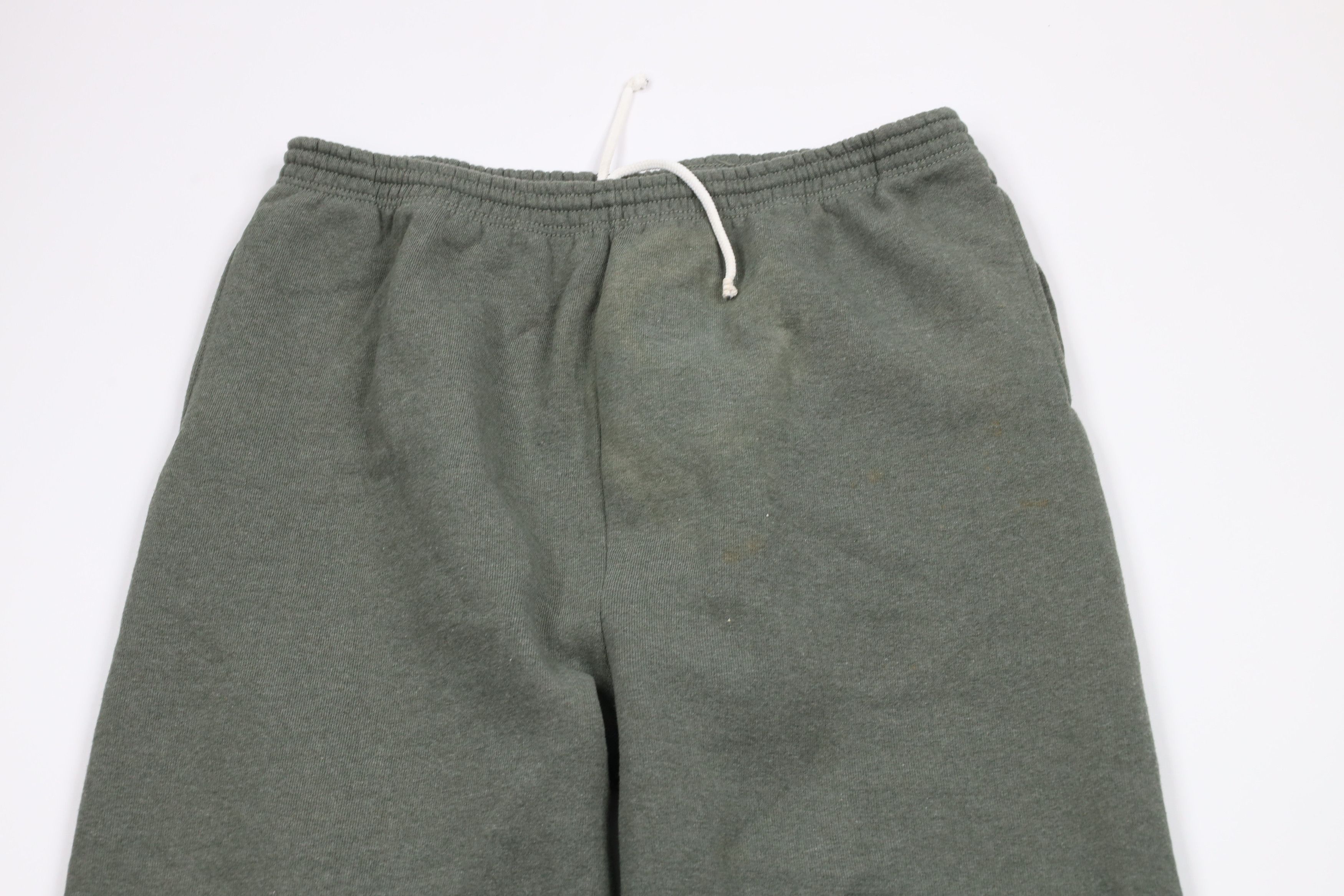 Vintage Vintage 90s Streetwear Blank Heavy Sweatpants Joggers Green Size US 38 / EU 54 - 2 Thumbnail