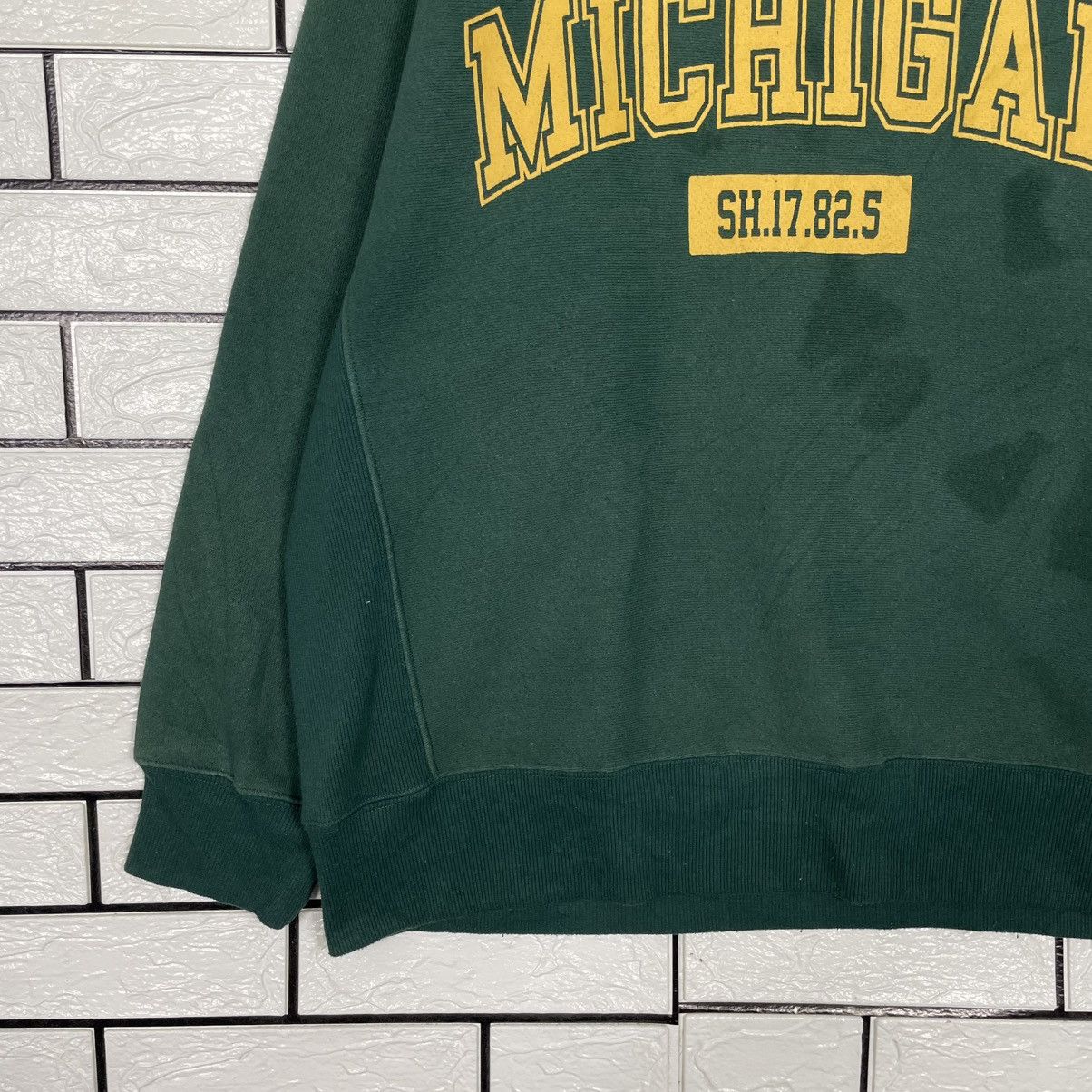 Japanese Brand Michigan Crewneck Green Sweatshirt Size US L / EU 52-54 / 3 - 3 Thumbnail