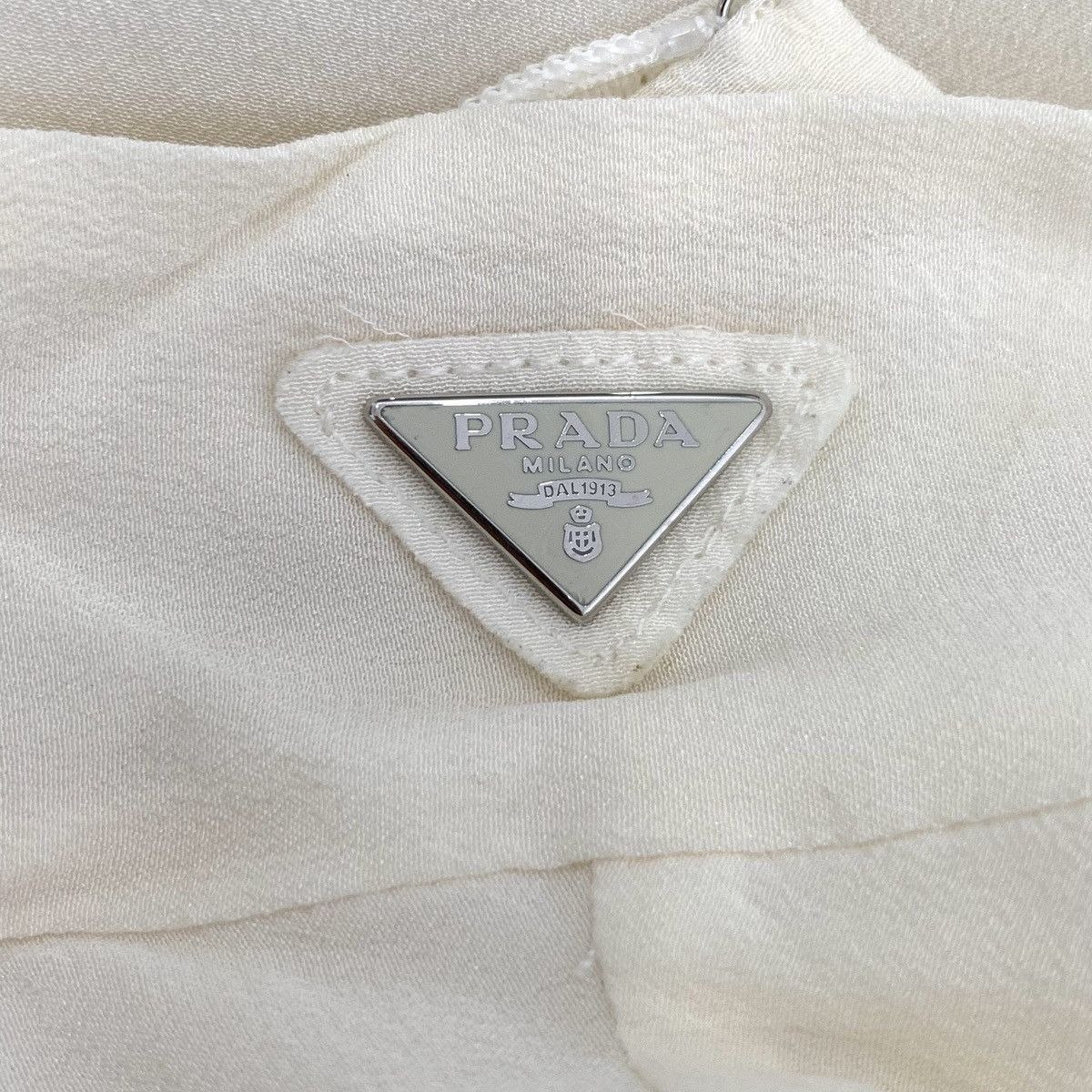 Prada Prada Off-white Bow Tie Silk Long Sleeve Shirt K26WX Size M / US 6-8 / IT 42-44 - 5 Thumbnail