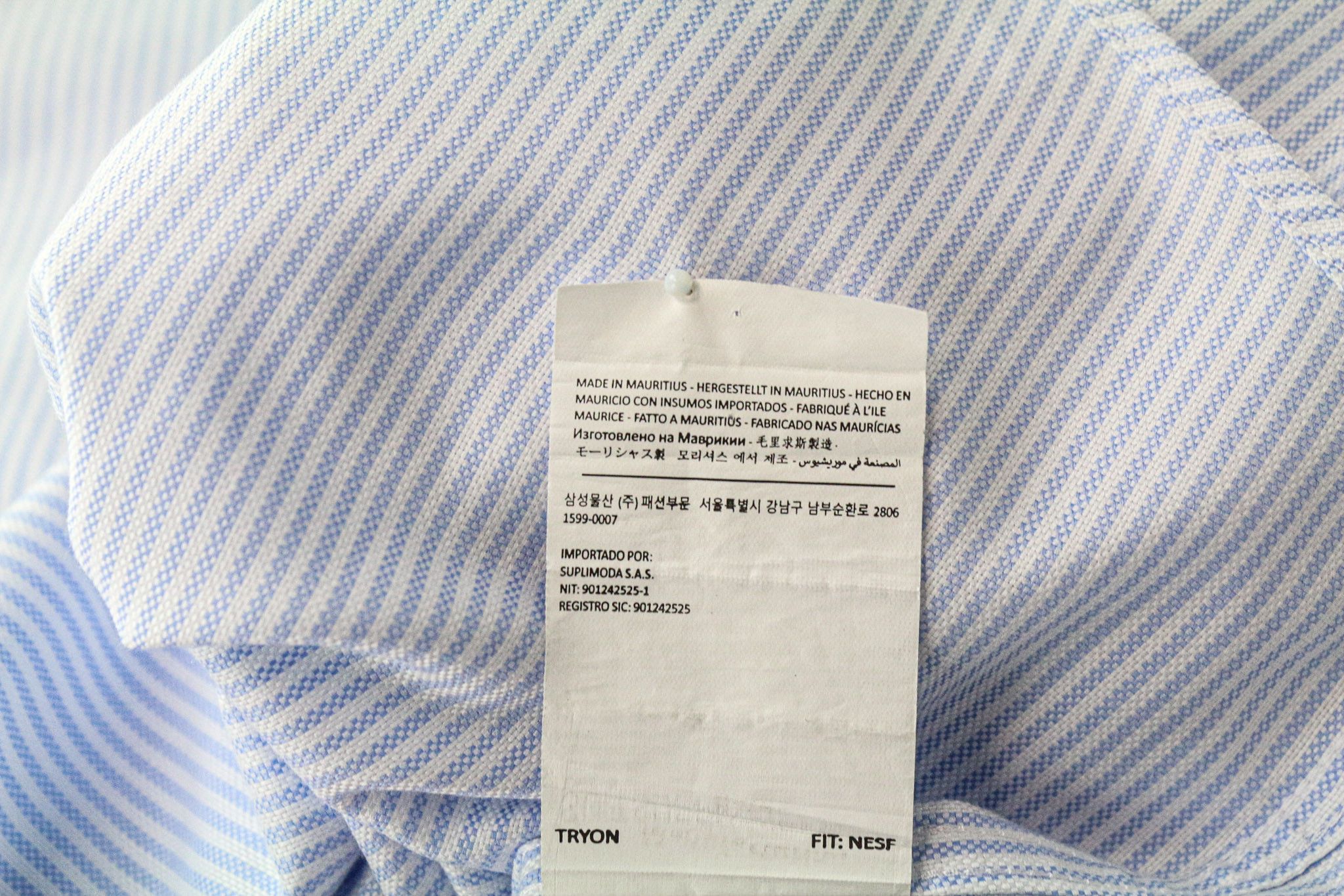 Suitsupply 39L/15 1/2L Extra Slim Blue Cotton Stripe Shirt 79366 Size 38R - 7 Thumbnail