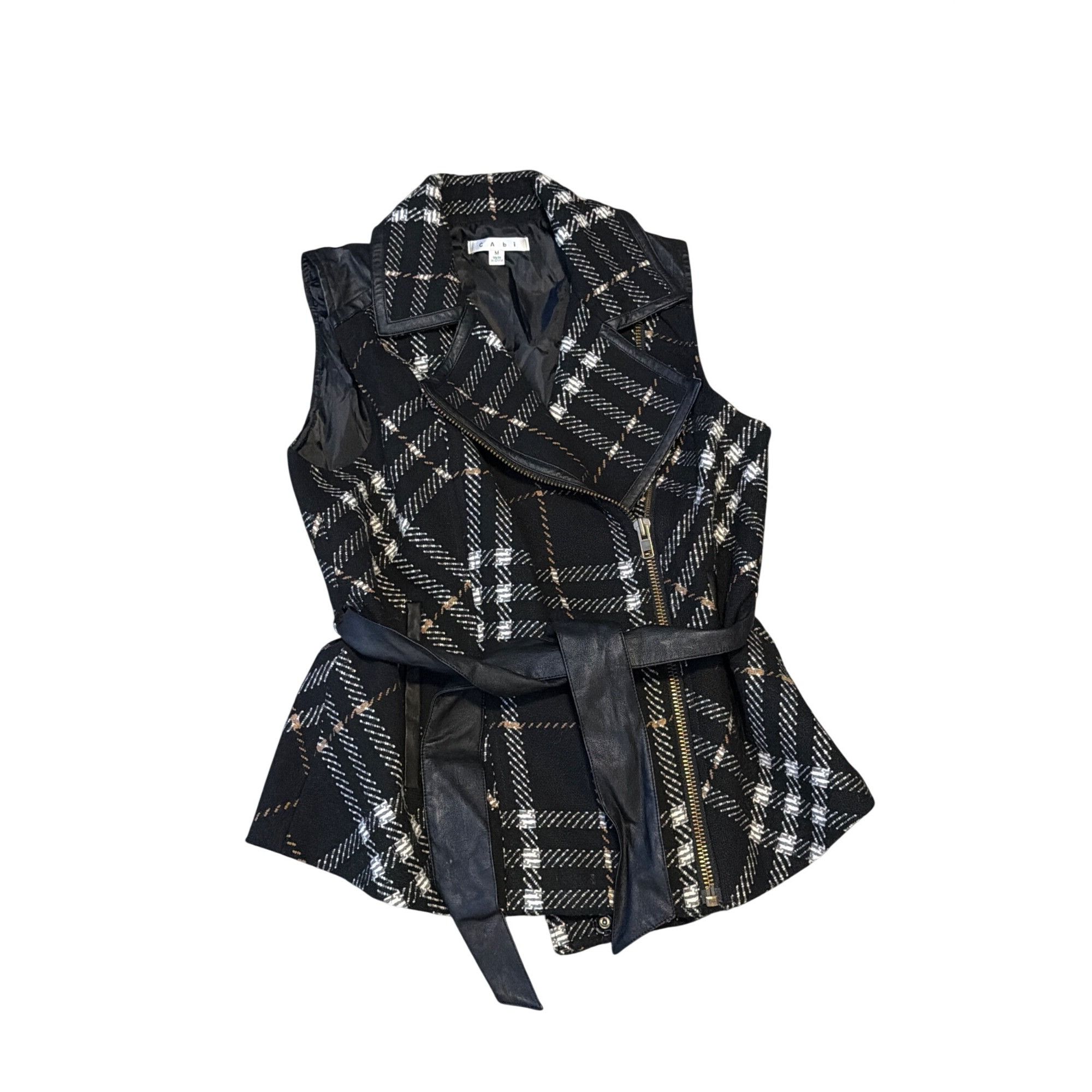 Other CAbi Black Plaid Moto Vest Style 517 Medium Size M / US 6-8 / IT 42-44 - 2 Thumbnail